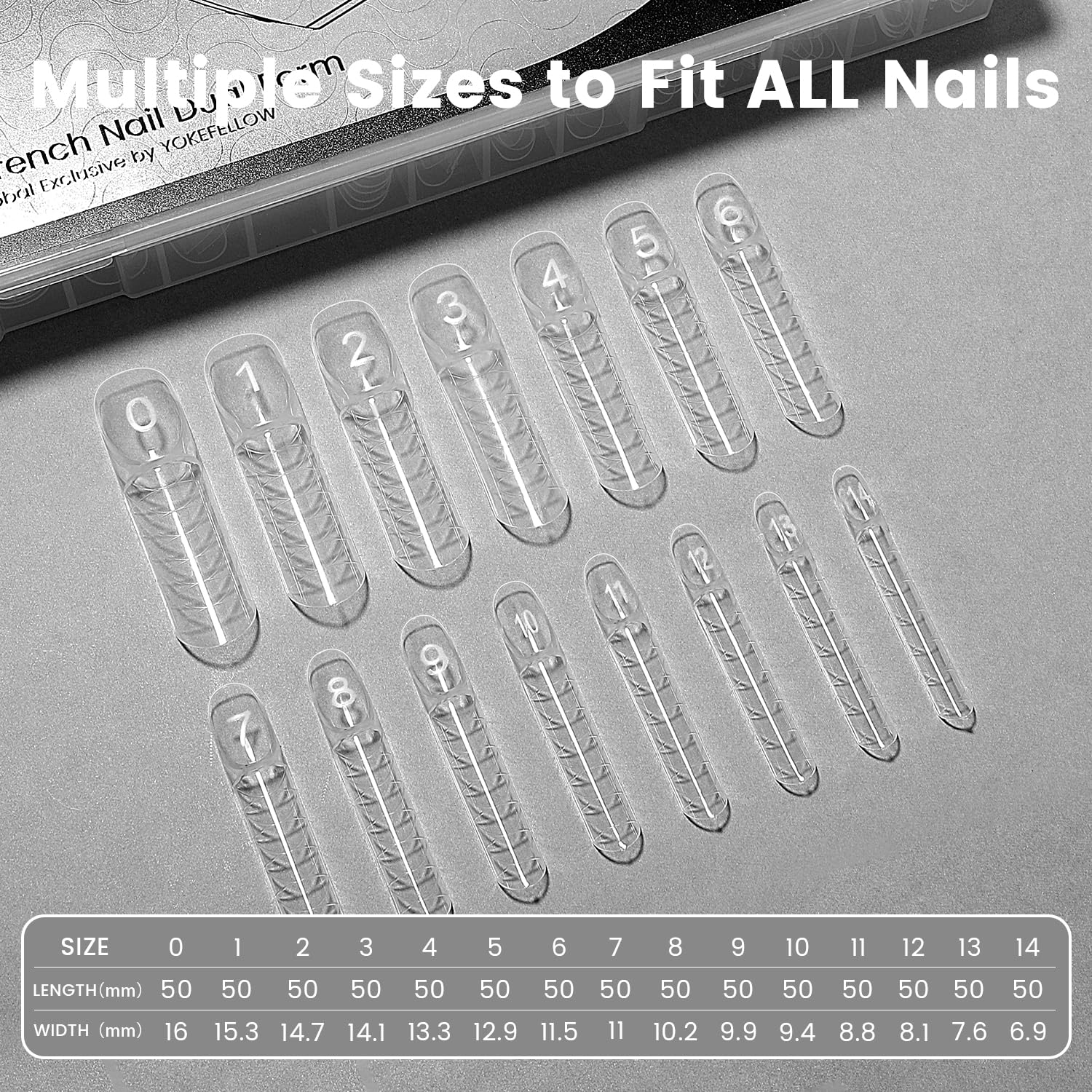 YOKEFELLOW Dual Nail Forms Dual Nail Forms Dual 240 sztuk przezroczystych przedłużeń paznokci, zestaw do przedłużania paznokci żelowych do przedłużania paznokci (poliżel), do salonu artystycznego