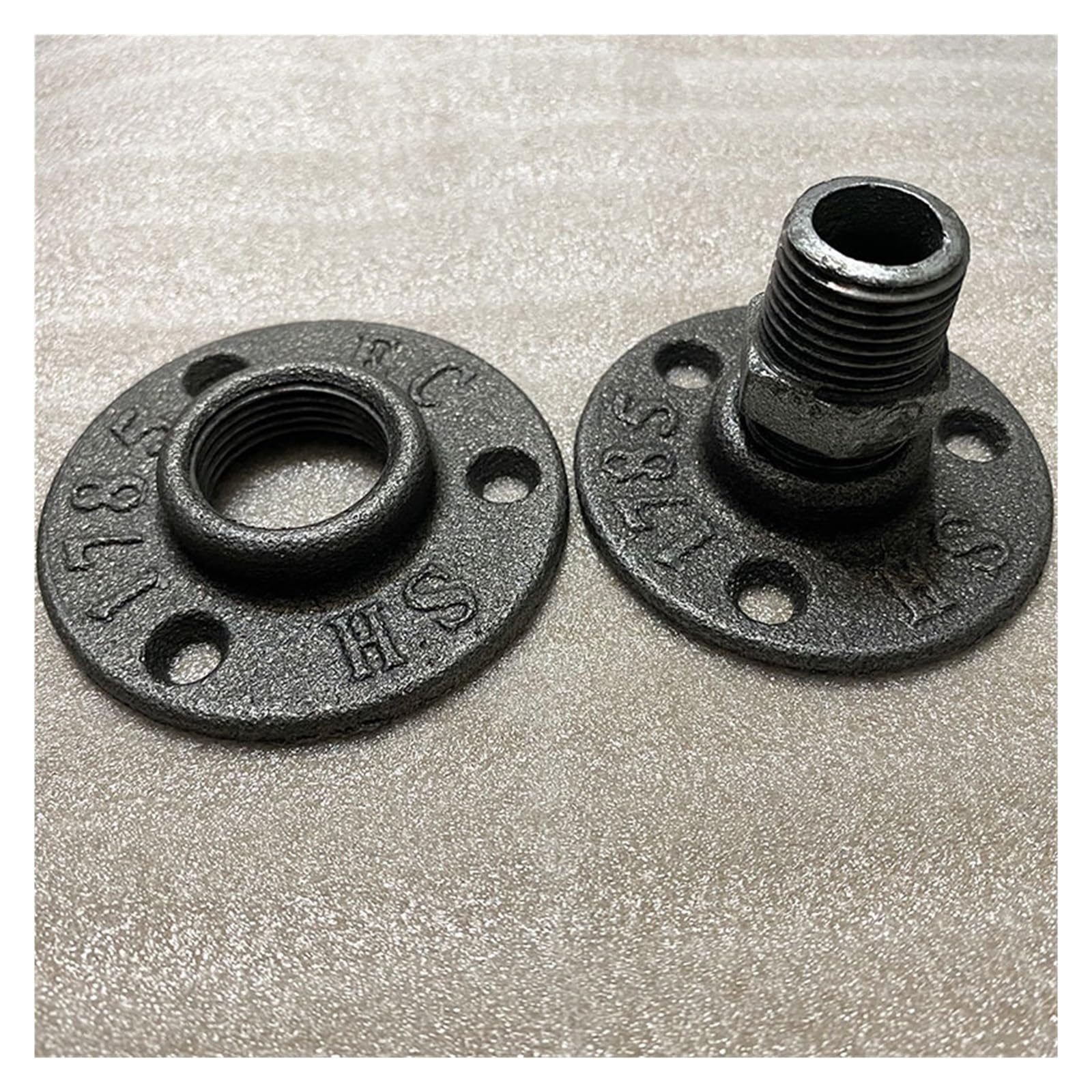 SBTRKT Brida de Hierro Fundido DN20 DN15 Herrajes for Muebles de instalación de tuberías 1/2quot; 3/4" Bridas 10 Piezas (Size : DN20)