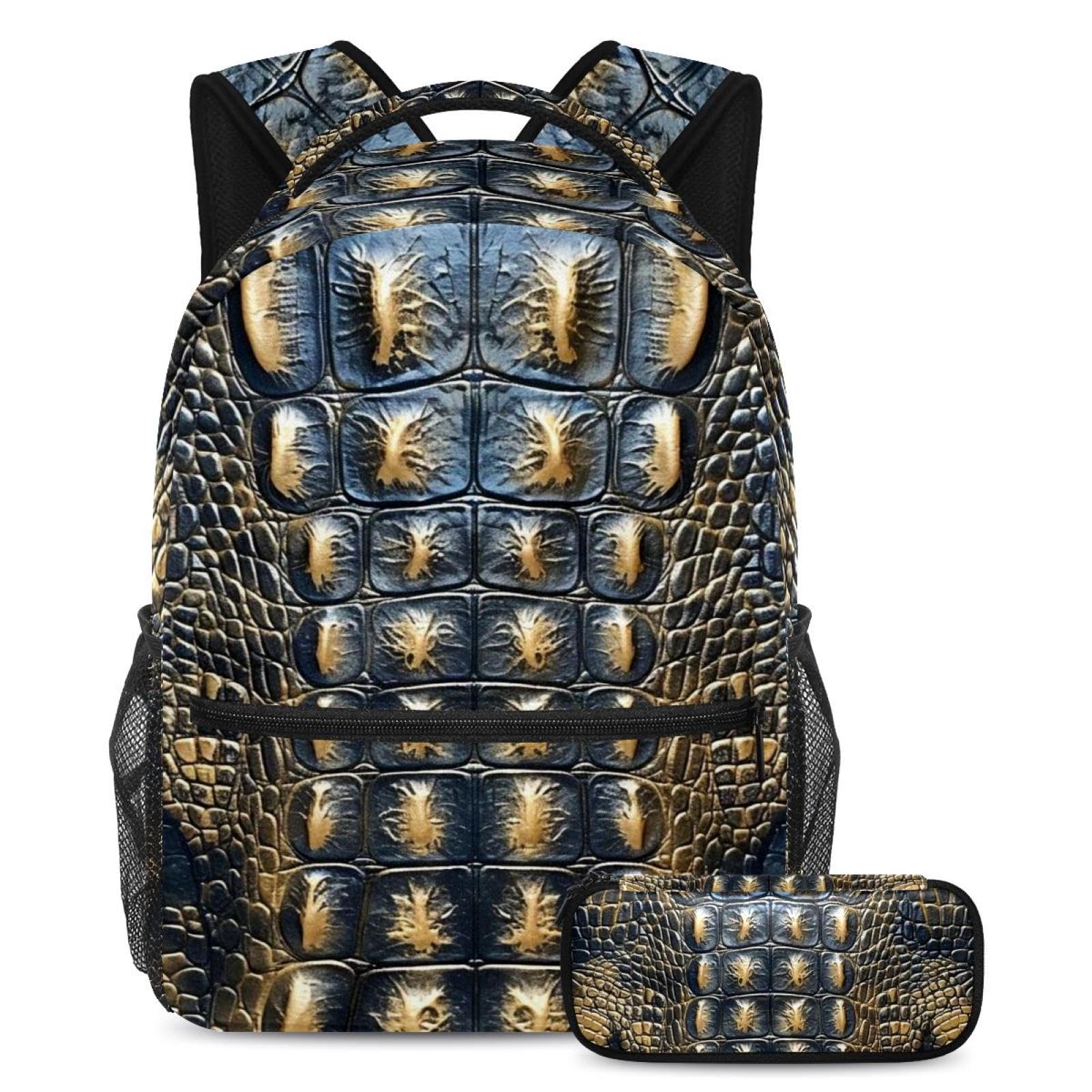Sac à dos polyvalent d'excellence, finition crocodile classique chic - 7