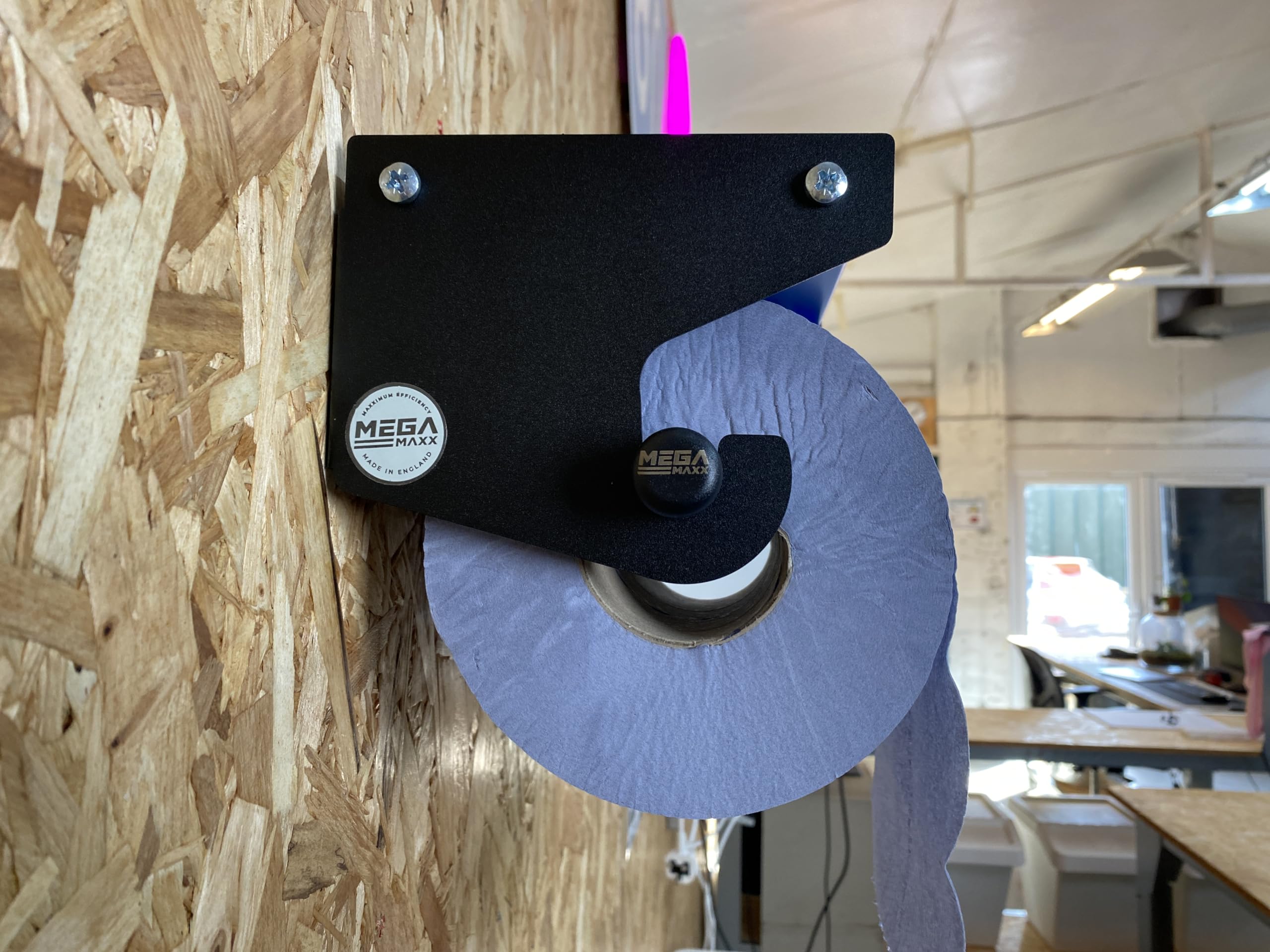 Distributeur de rouleaux de serviettes bleu monté au mur, support de rouleau bleu avec étagère de rangement, distributeur et support industriel de serviettes en papier, idéal pour bureau
