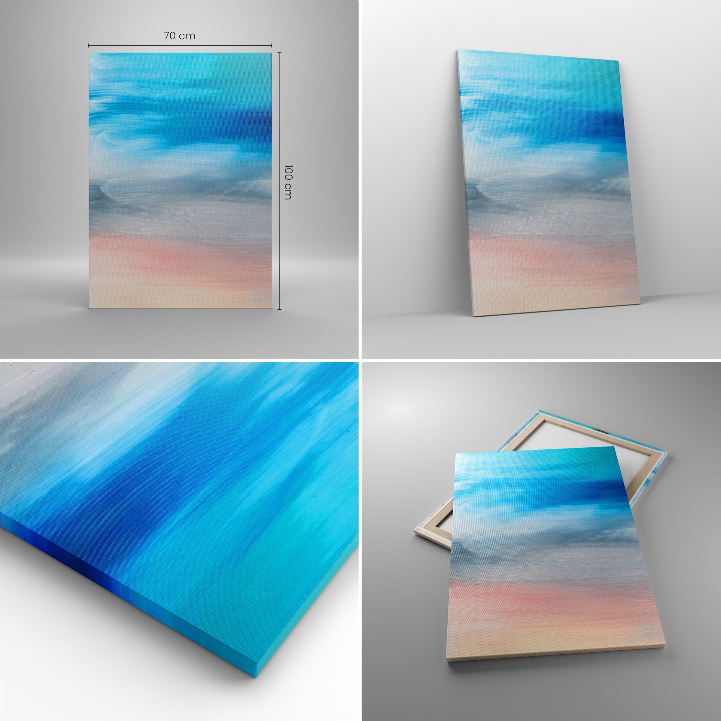 ARTTOR Leinwandbild 70x100 cm Wandbild Abstrakt Pastell - 5933