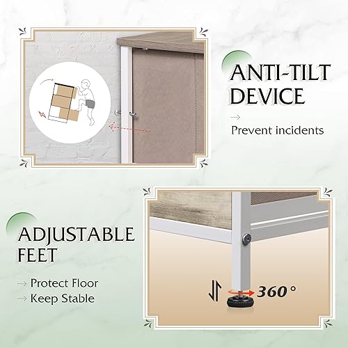 Miniatura 6 de WLIVE Cómoda de tela para dormitorio, cómoda alta con 8 cajones, torre de almacenamiento con cubos de tela, cómoda doble, cómoda para armario, sala