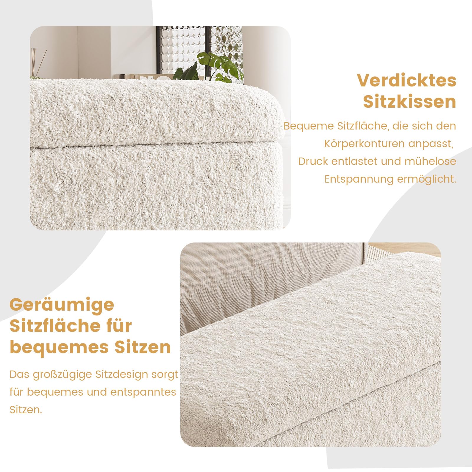 Guyii Banco de cama con espacio de almacenamiento, banco tapizado para dormitorio, banco de almacenamiento elegante para cama, banco de almacenamiento con cojines, cofre moderno para salón y pasillo