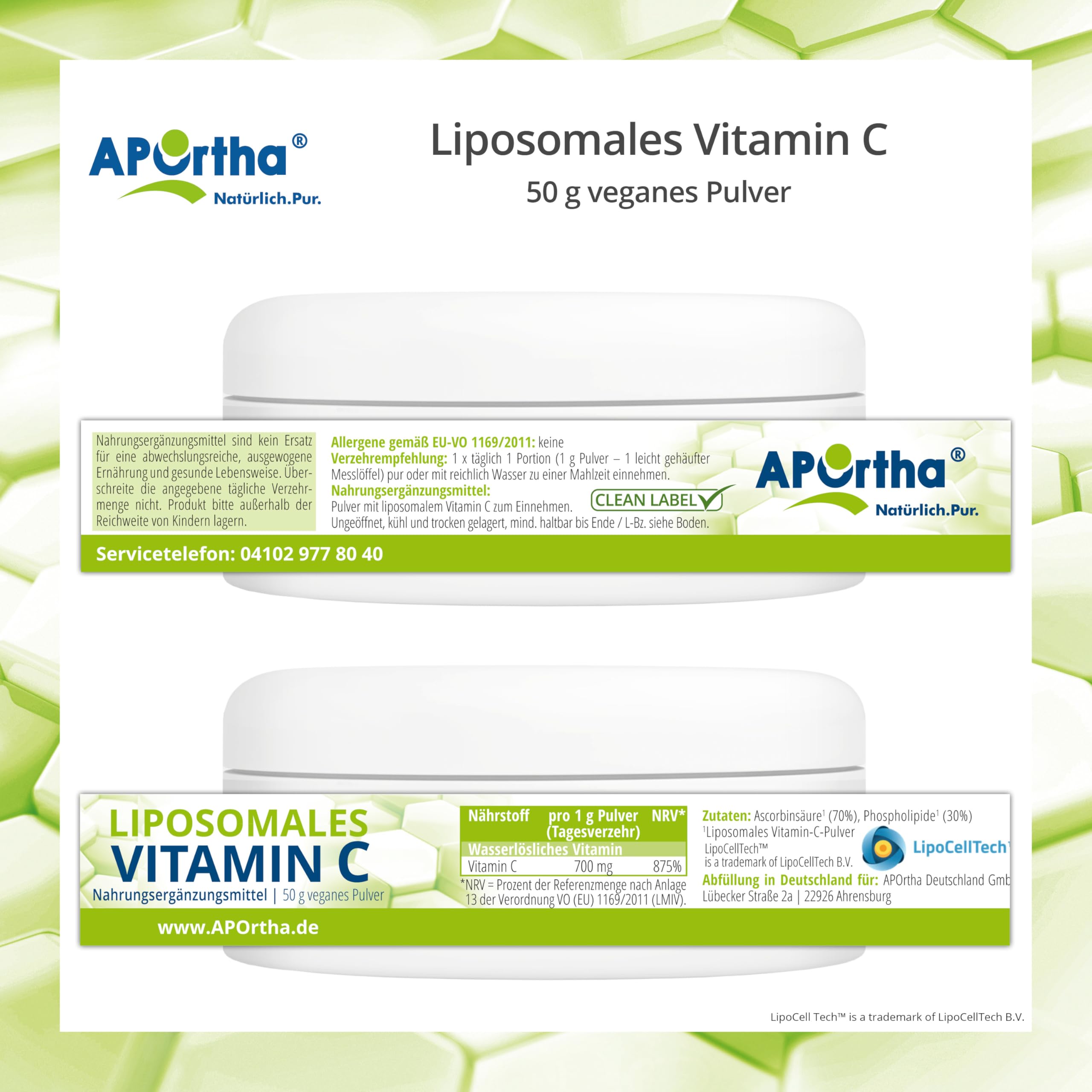 APOrtha® Liposomales Vitamin C mit besonders hoher, 50g Pulver