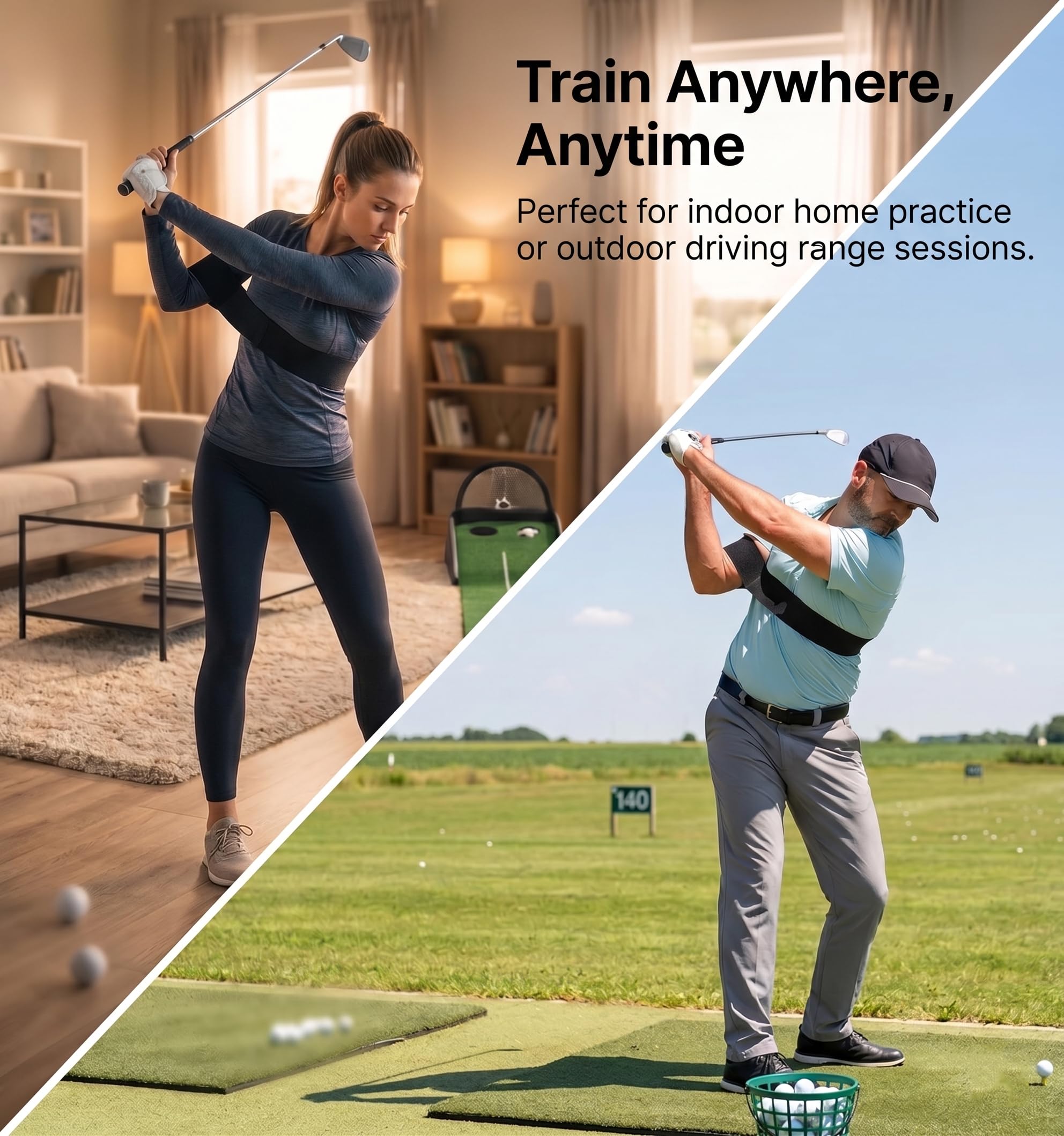 Slider - Banda de entrenamiento de golf y banda de swing de golf - Entrenador de oscilación ajustable para brazos, Slider Golf Training Aid, pulsera de corrección elástica para entrenamiento en