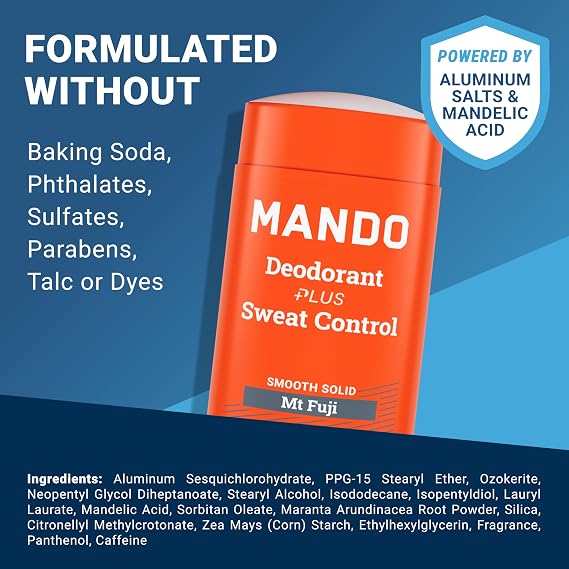 Mando Antiperspirant Deodorant for Men - 2.6 oz Stick - Mt Fuji, 2 pk