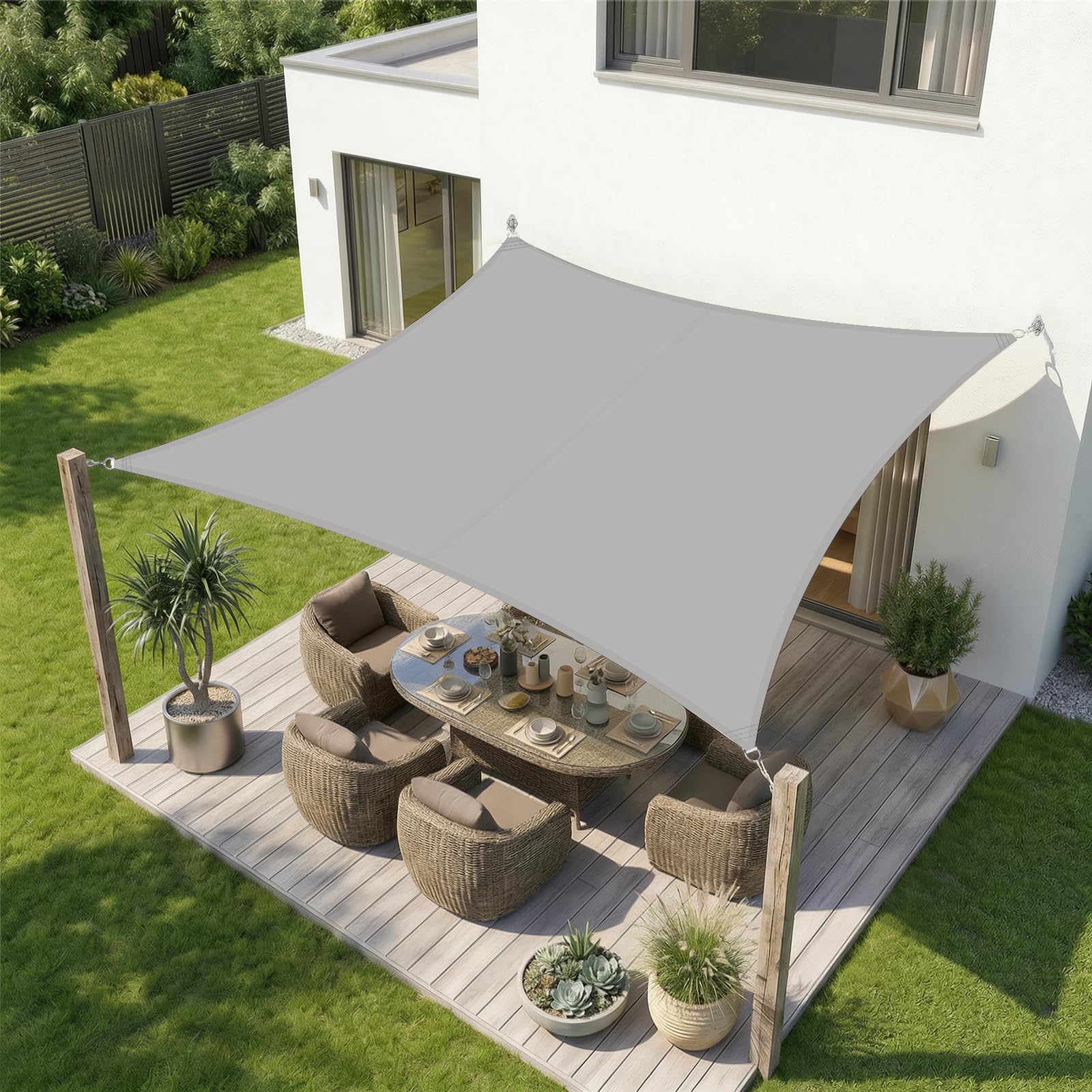 rewalux sonnensegel preis Sekey Wasserdicht 3x4m Rechteckig, Sonnenschutz hochdichtes PES 160g/m² Wetterfest & Reißfest, Nahtversiegelung (Zuverlässig Dicht) & 95% UV Schutz, für Balkon Terrasse Garten, Hellgrau Größe (in Metern):4x6 otinga Mammut Kompakt MTI 3-Season