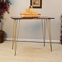 Vista 2 de Carolina Chair & Table Siena Live Edge Mesa de barra de altura de mostrador, olm/dorado