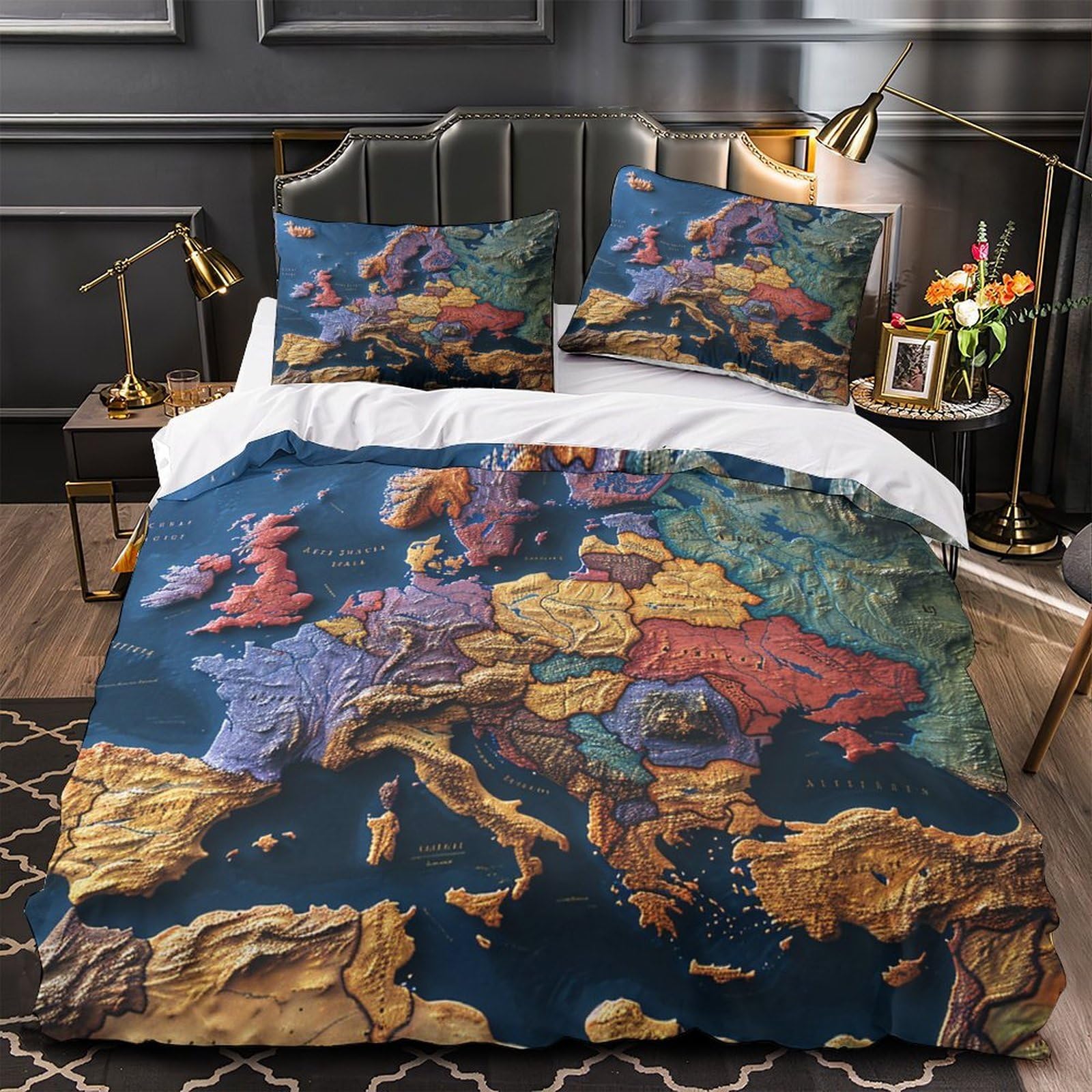 Parure de lit microfibre hypoallergique King contre les sueurs nocturnes