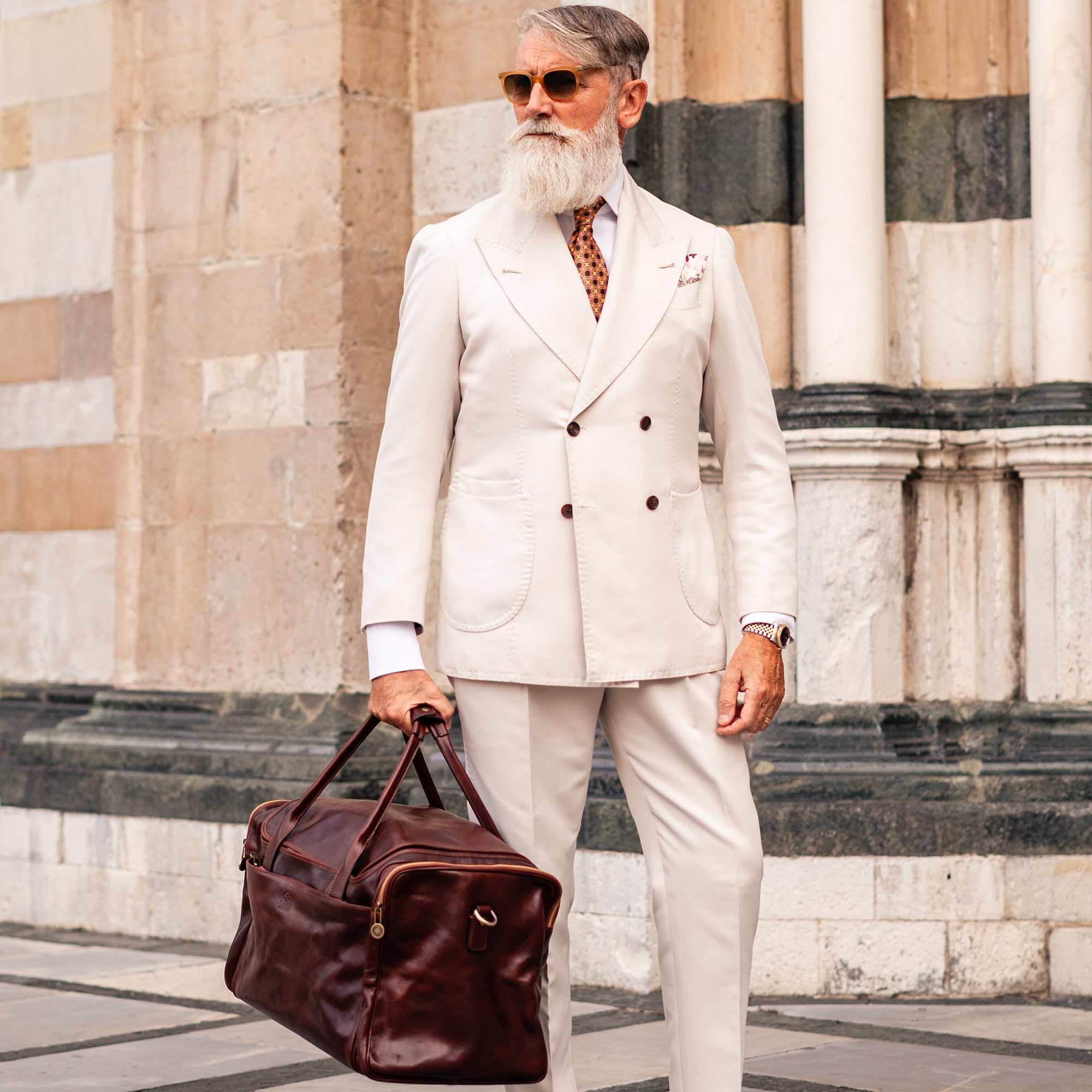 Weekender Herren und Damen - Reisetasche Leder - Made in Italy - Hochwertige Reisetaschen - Edel & Elegant - Time Resistance