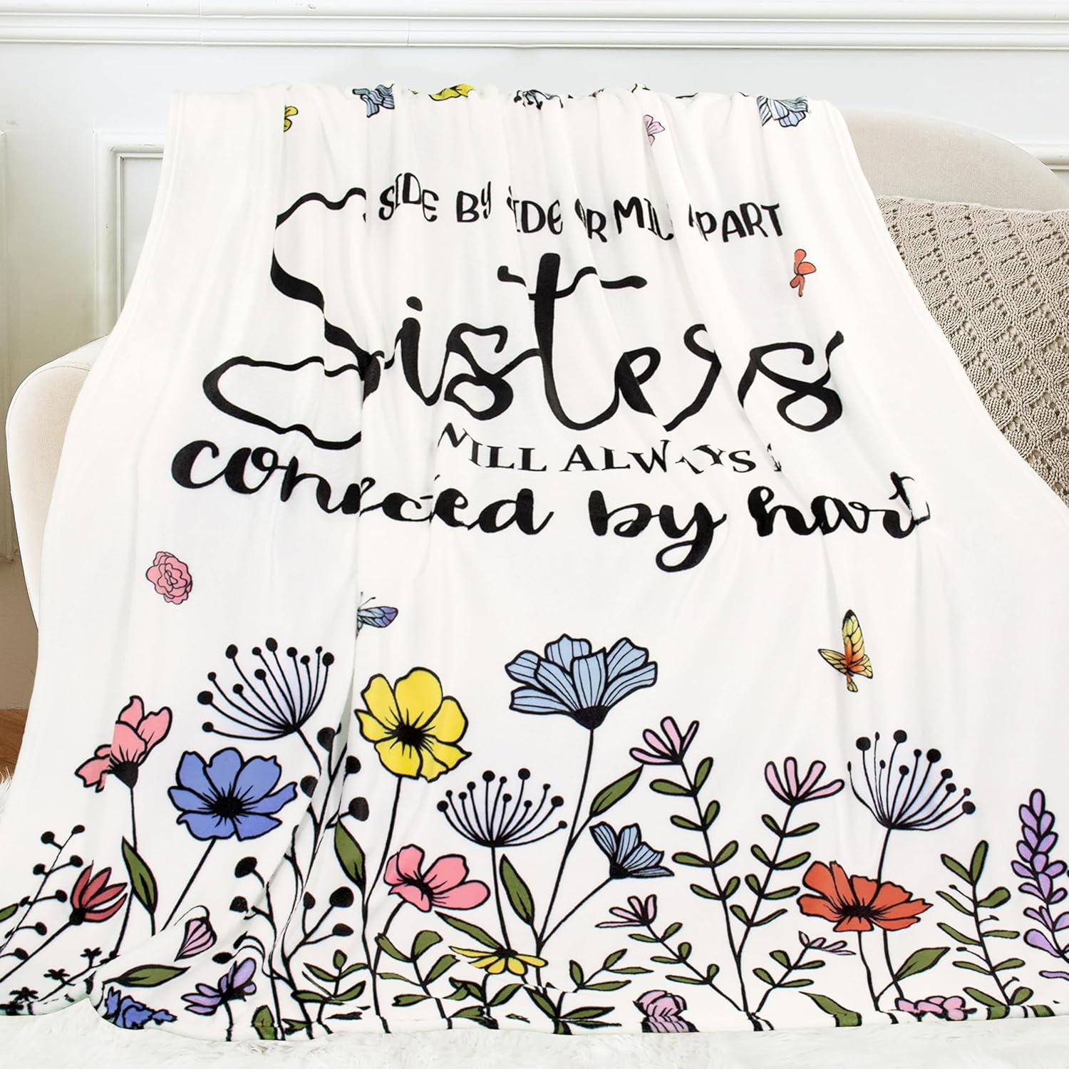 Sisters Gifts from Sister, Sisters Blanket, Birthday Gifts for Sister, Best Sis Ever Gift for Mothers Day, Birthday, Graduation, to My Big Sis Blanket, Cozy Throw Blanket 60" X 50" - Image 4