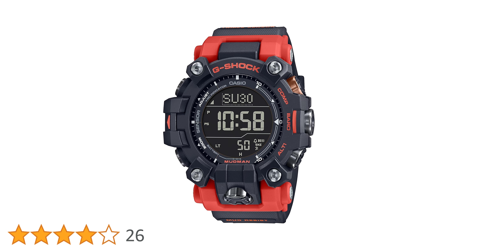 極上品 カシオ GW-9500-1A4レッド マッドマン G-SHOCK 楽天市場】CASIO G-SHOCKMASTER OF G MUDMANGW-9500-1A4JF BLACK