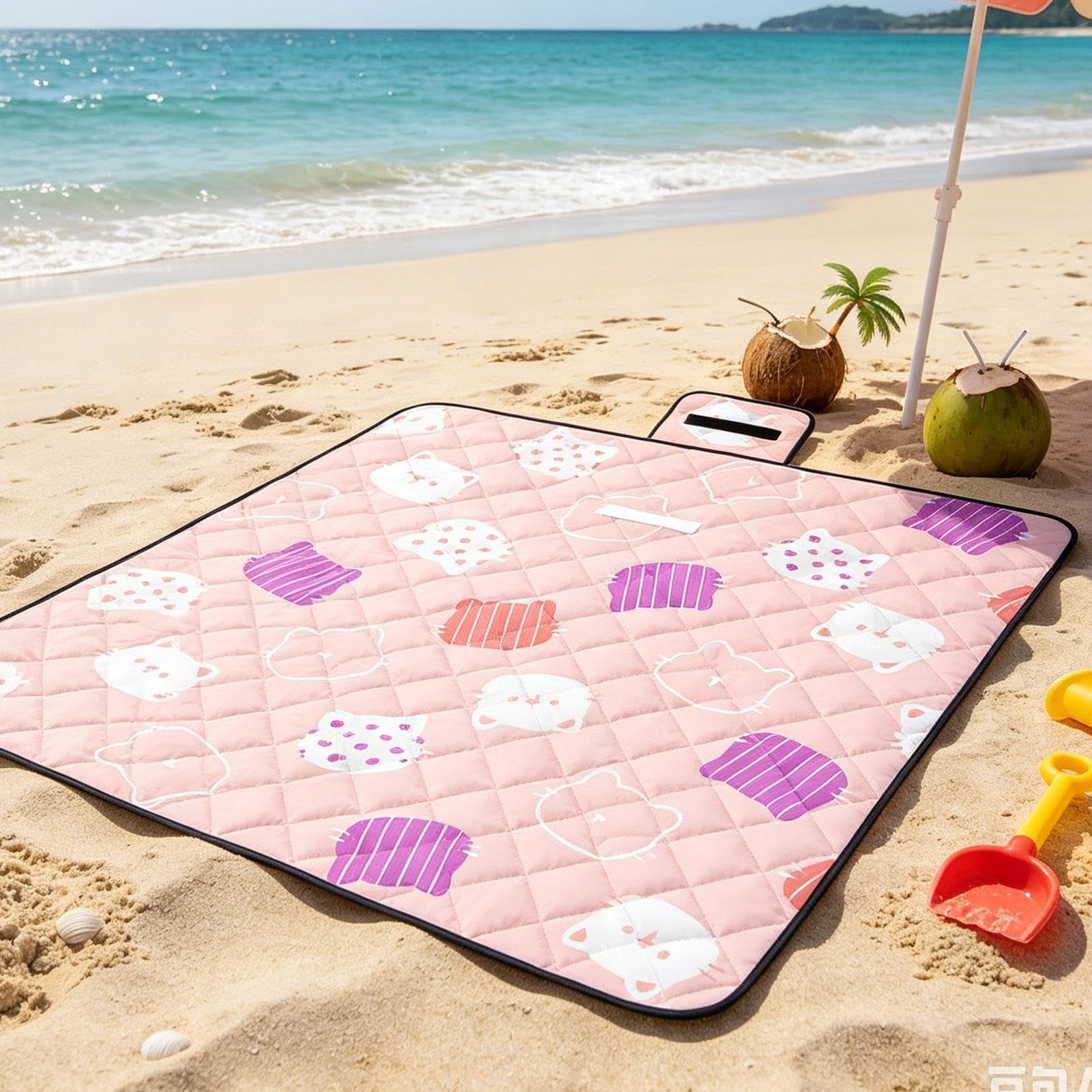 Generico Coperta da picnic impermeabile 200 x 200 cm Extra Large Portatile