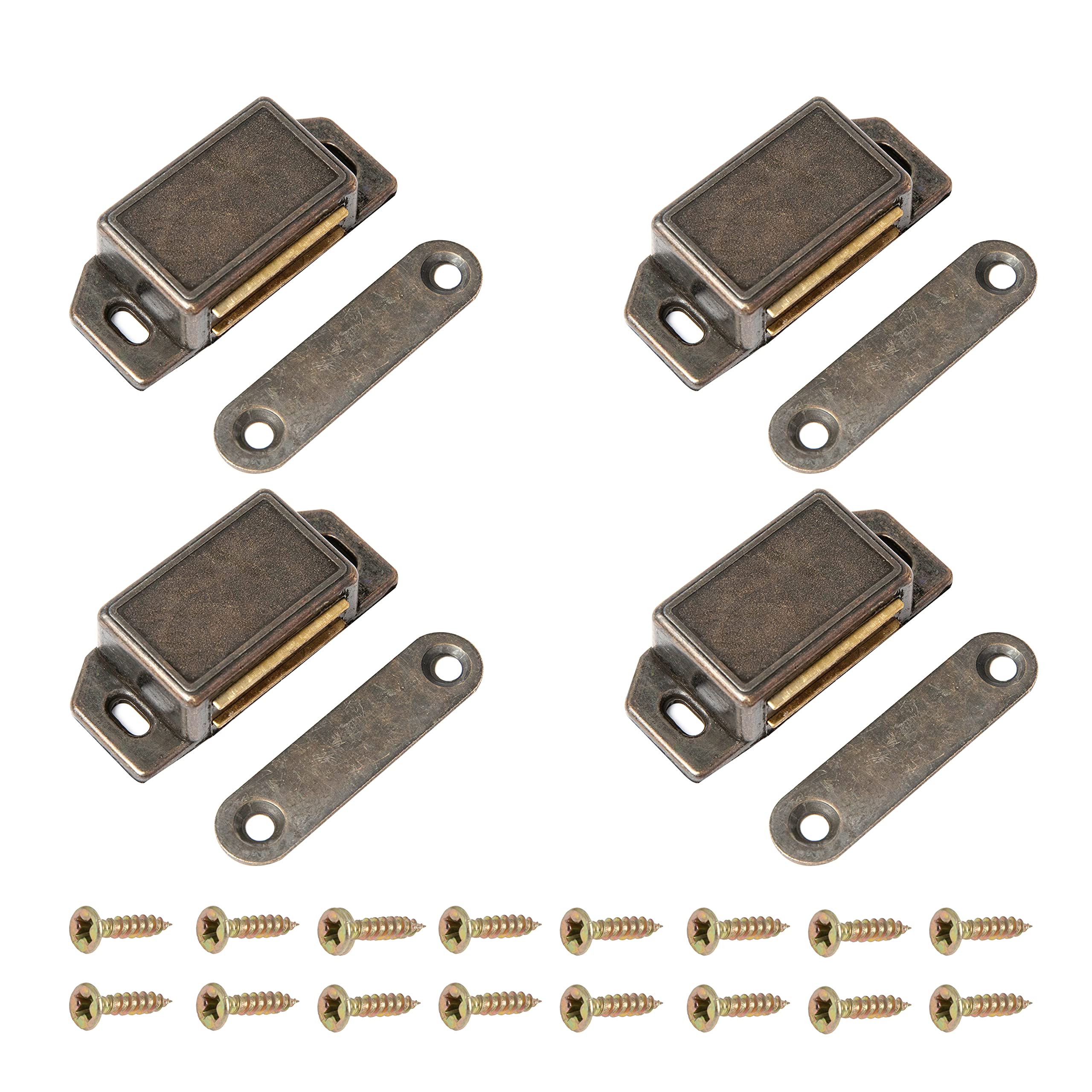 Cupboard Door Magnets Harmac House 4 Pieces Heavy Duty Magnetic Door Catch Cupboard Cabinet Wardrobe Door Bronze Magnet Latch 10kg