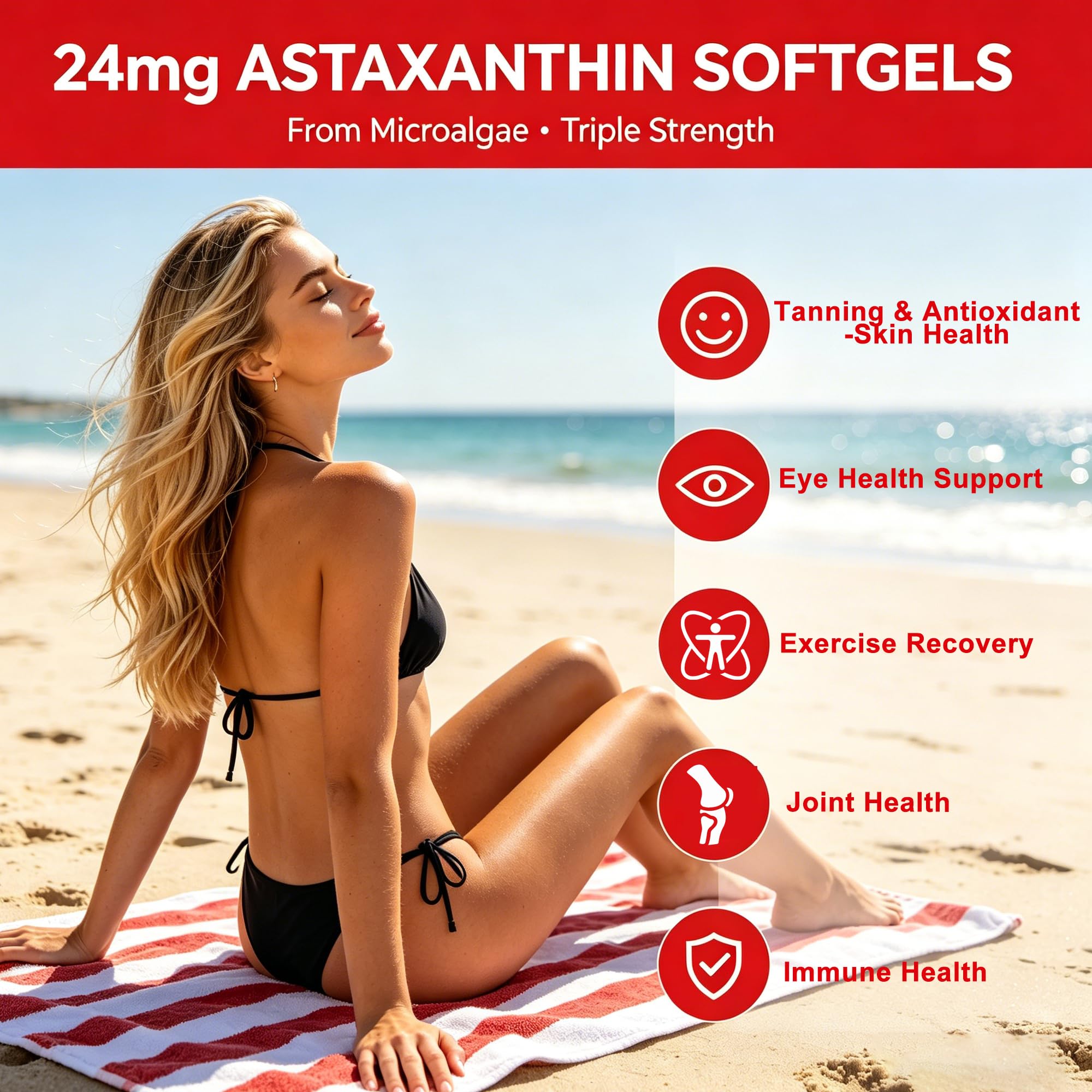 Astaxanthin Supplements 24mg 150 Softgels | 16 in 1 Formula Premium Astaxanthin Antioxidant Supplement Supports Eye Skin Joint Brain Heart Immune System Health, Fresh Microalgae Source 75 Days Supply — Amazon image 6