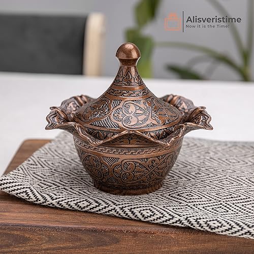 Miniatura 2 de Alisveristime Delicia tradicional turca y azucarero con motivos auténticos, disponible en cinco colores (Gultas Big Bowl) (cobre)
