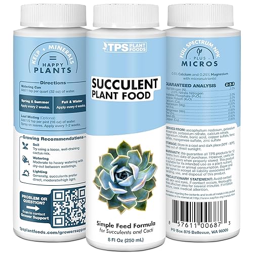 Miniatura 5 de TPS NUTRIENTS Alimento para plantas suculentas para suculentas, cactus, jade y aloe, fertilizante líquido para plantas de interior, 1 galón (128