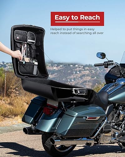 Miniatura 5 de KEMIMOTO Tour Pack Organizador de tapas para Electra Glide Street Glide Touring Travel-Paks 2014-2024