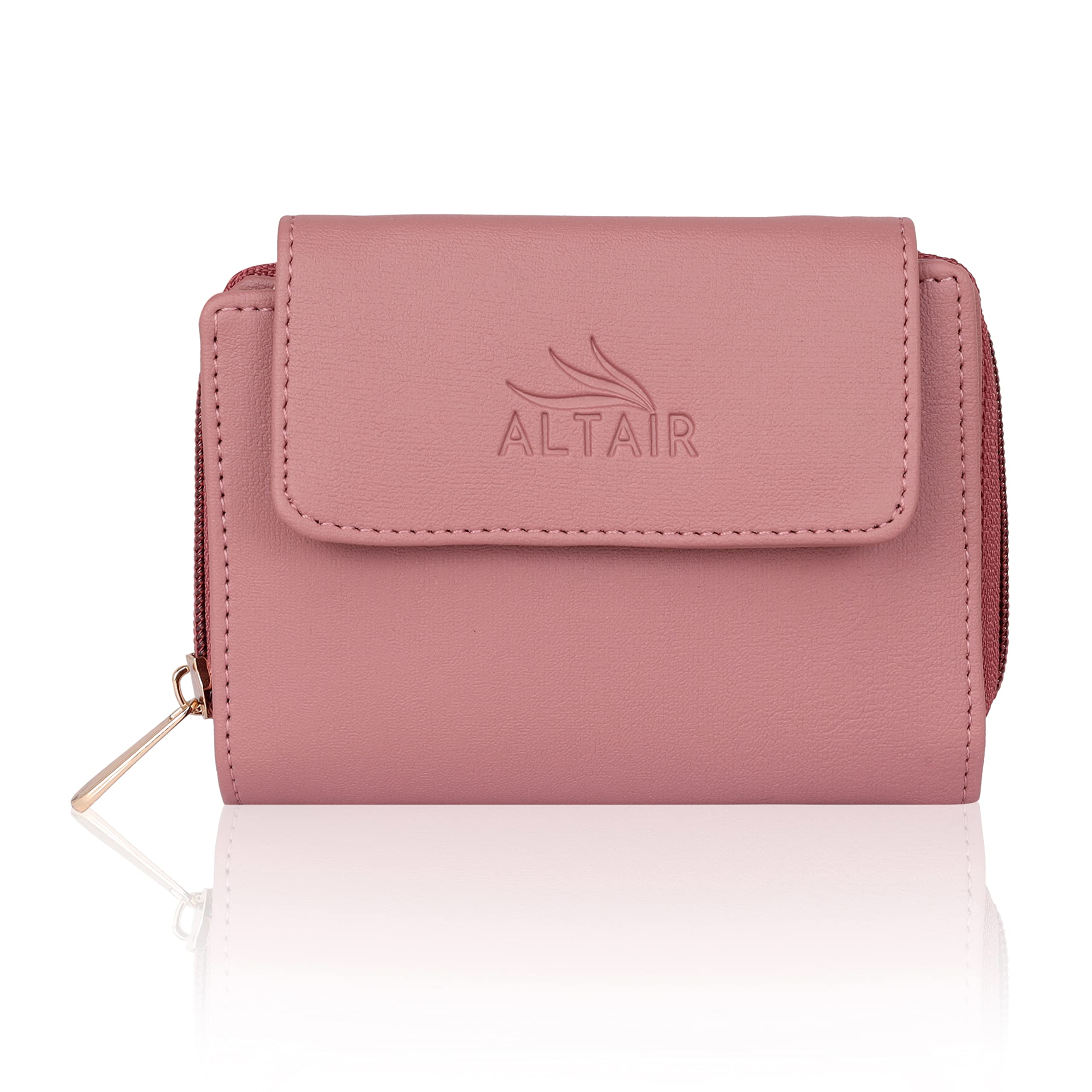 Premium Vegan Leather Women's Wallet | Stylish Durable Clutch Wallet and Lightweight Clutch with Zip Coin Pocket and Card Slots (Peach)-image-4