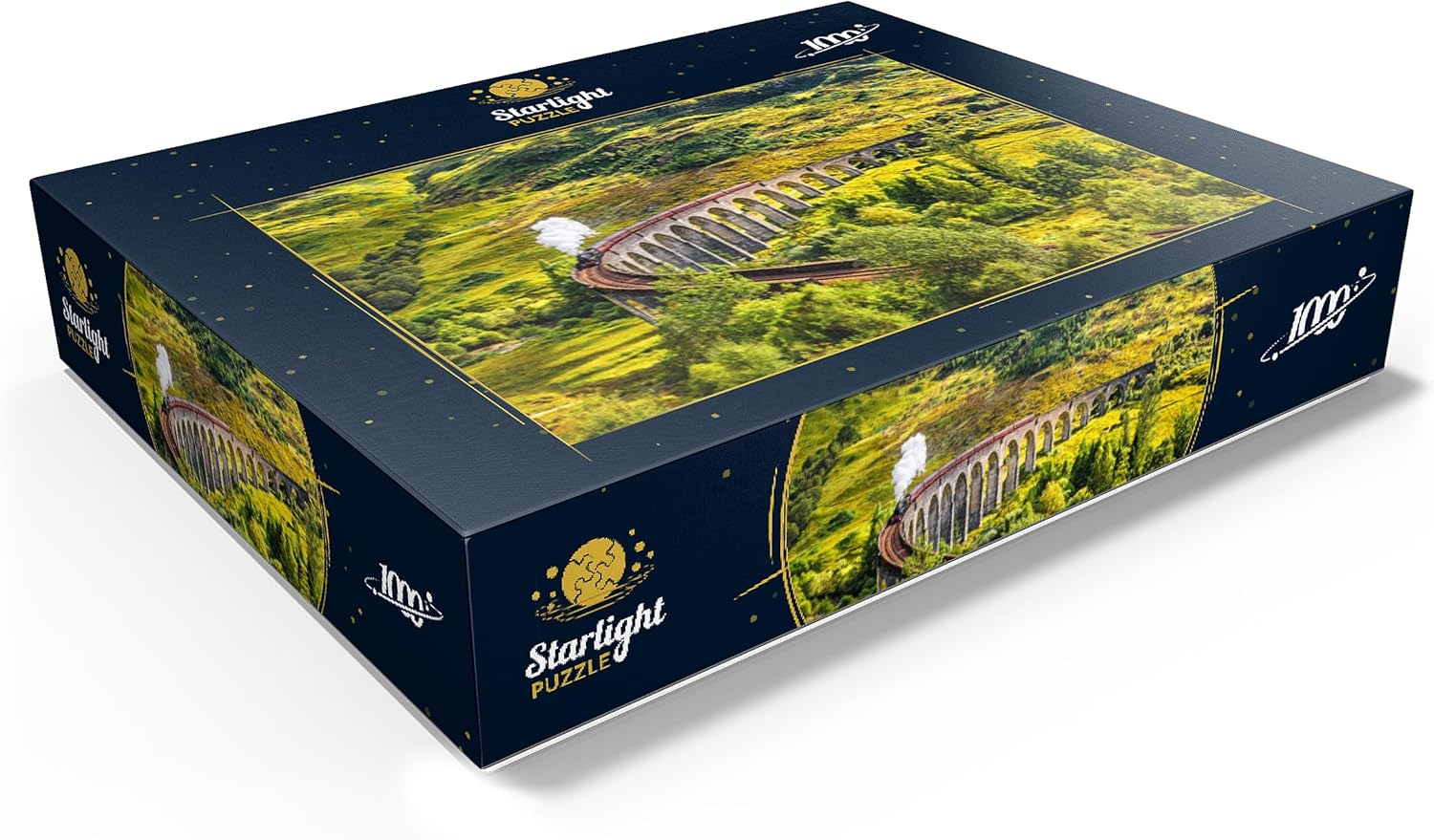 MyPuzzle Glenfinnan Railway Viaduct with Jacobite Steam Train Scotland - Premium 1000 Piece Jigsaw Puzzle for Adults