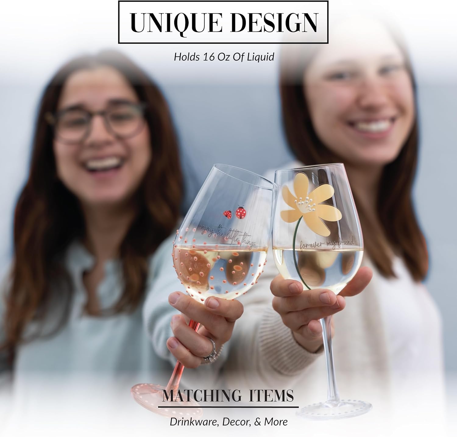 Pavilion - Forever My Friend - 16 oz Stemmed Wine Glass Bestie BFF Best Friend Friendship - Image 4