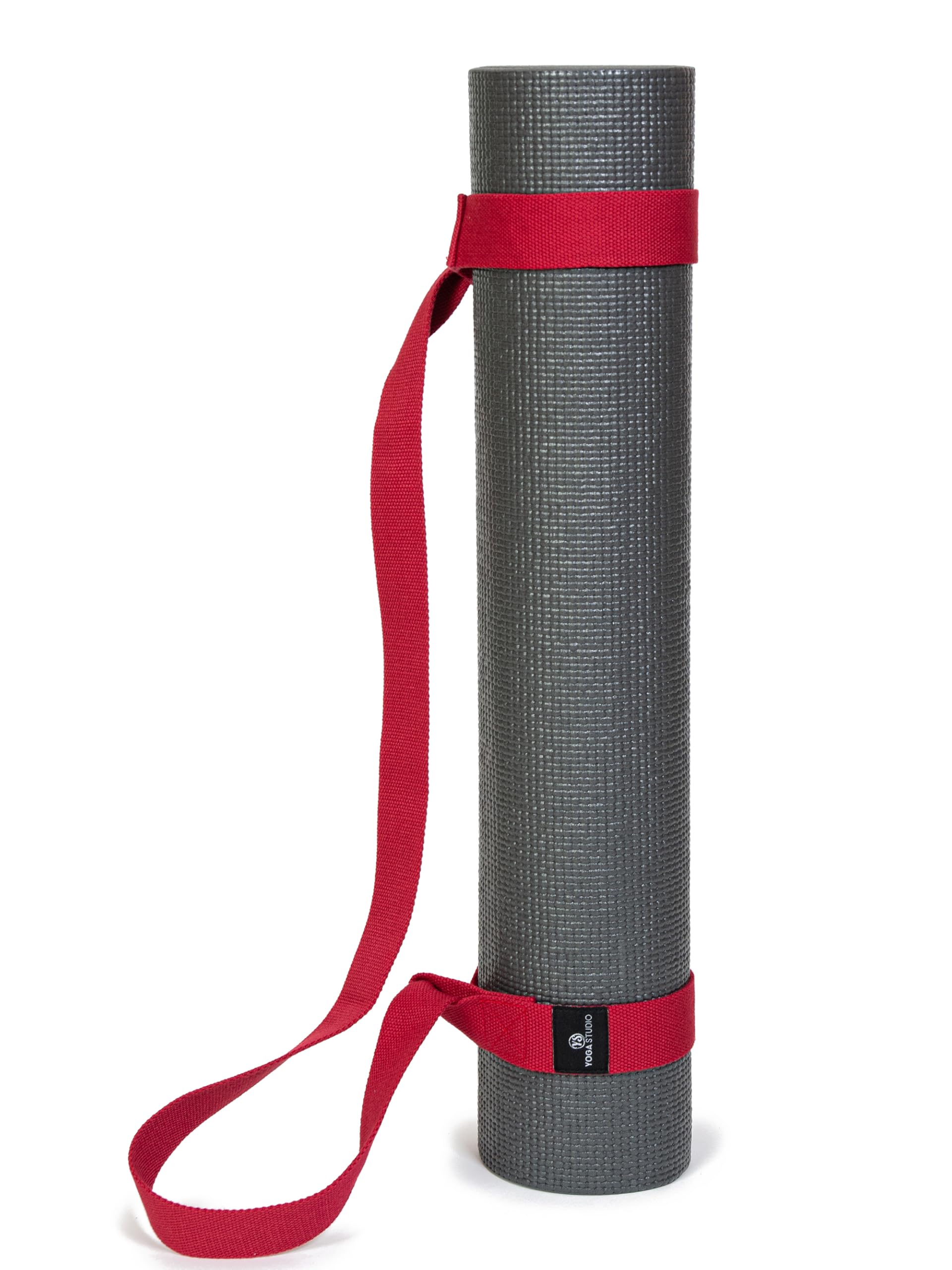 Yoga Studio Yoga Mat Carry Strap - 4 x 137cm, Multipurpose Mat Strap with Adjustable Loops, Strap and Carrier Combined (The yoga mat in picture is for illustration purposes only.) (Burgundy)