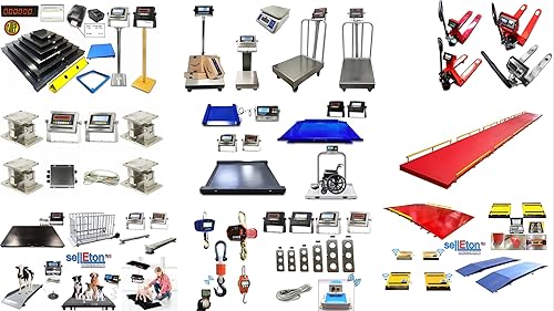 Miniatura 7 de SellEton SL-4x4-10k-NN - Báscula de pisopalet, tamaño de palet, 48 x 48 pulgadas, capacidad de 10,000 lb x 1 lb