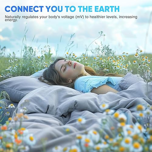 Miniatura 7 de Grounding Sheets Full XL, 95% algodón orgánico + 5% fibra de plata pura, sábanas a tierra con cable de tierra, kit de conexión a tierra para terapia
