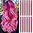 12 PCS Hot Pink Hair Extensions Clip in, Colored Party Highlights Extension for Kids Girls Synthetic Hairpiece Straight 22 inch