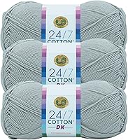 Vista 44 de Lion Brand Yarn 24/7 Cotton DK Yarn, Cameo