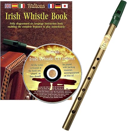 Amazon Walton社 アイルランド ティンホイッスルセット 楽譜集 Cd付き D調 真鍮 ブラス 製 ホイッスル 楽器 音響機器