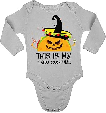 Vizor Halloween Bodysuit Taco Print Baby Romper Grey 6M