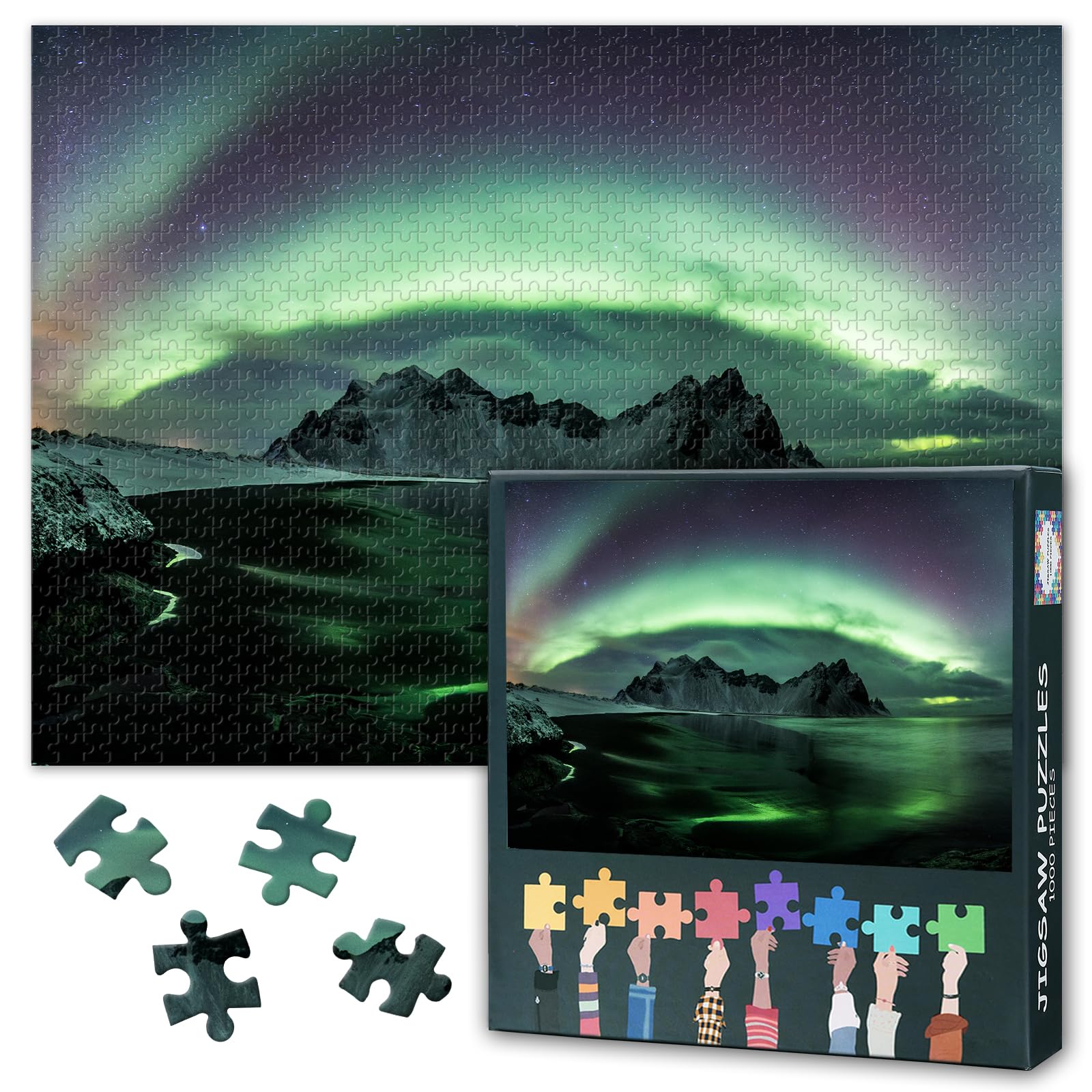 Aurora Borealis Puzzles for Adults 1000 Pieces, Aurora Jigsaw Puzzles, Northern Lights Adult Puzzle for Adults, Educational Fun Games or Toys for Elders Friends 20X27 INCH โ image 1