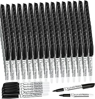 Black Dry Erase Markers Bulk Pack - 200 Fine Tip Whiteboard Markers, Low Odor, Quick Dry, Ideal for Office, Classroom, Business, Meeting Room & Warehouse Use