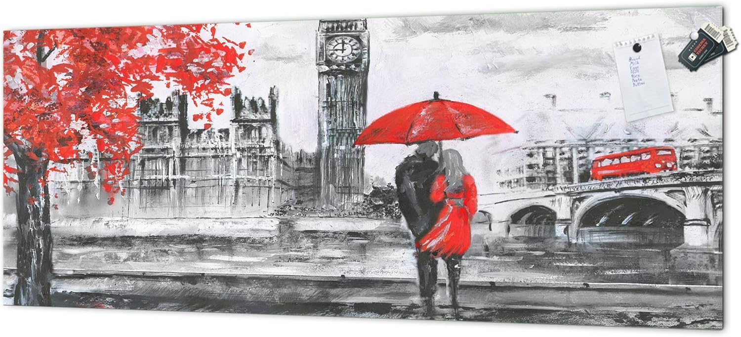 Glass backsplash with metal sheet backing with magnetic properties Art Series MBBS03C: