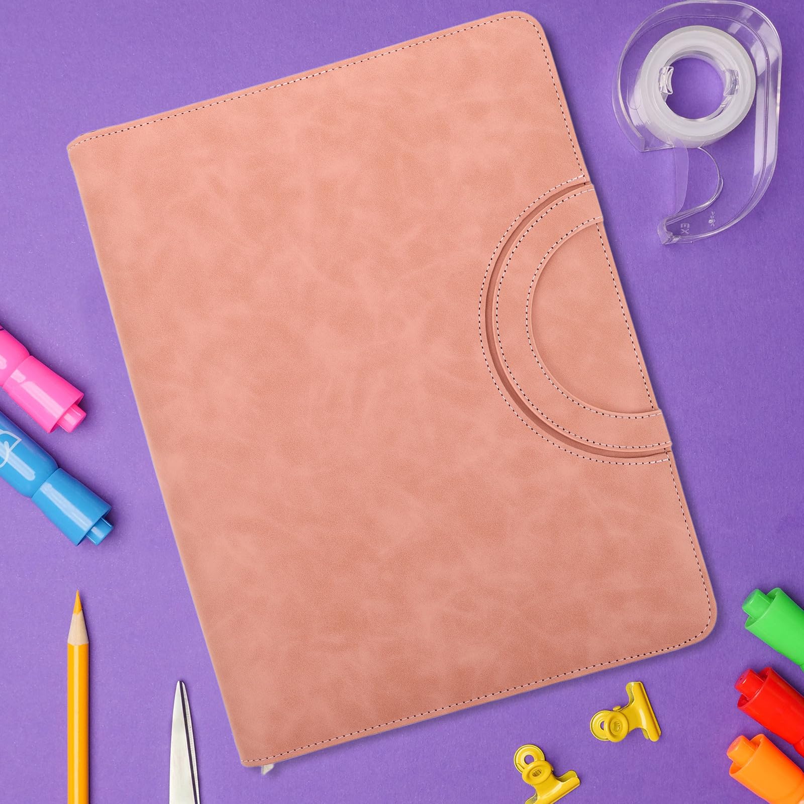POPETPOP Portadocumenti A4 Borsa Portadocumenti in Pu con Cerniera Sicura, Organizer Multifunzionale Rosa per Famiglia e Studenti per Utilizzo Quotidiano e Viaggi