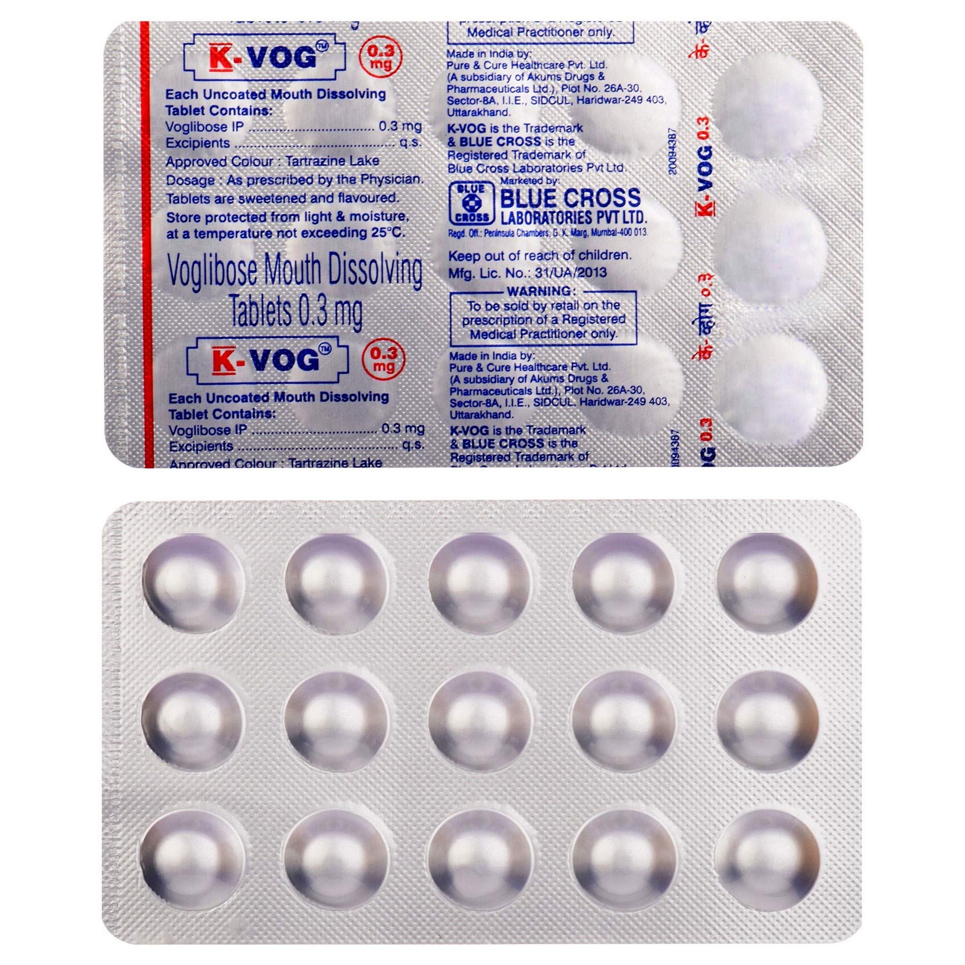 K- Vog- 0.3 mg - Strip of 15 Tablets