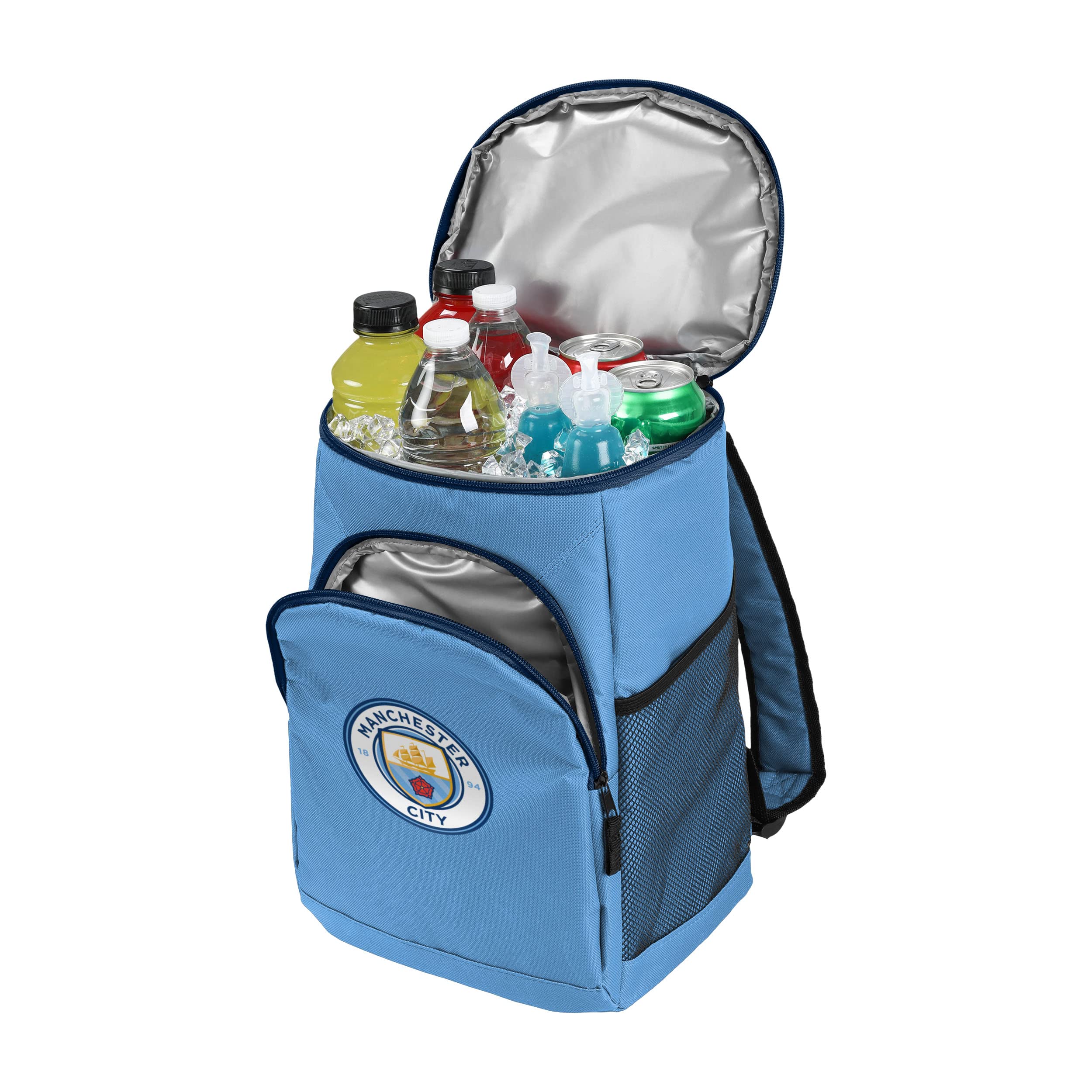 FOCO Officially Licenced Manchester City FC Football Insulated Cooler Backpack Bag, Sky Blue - Image 4