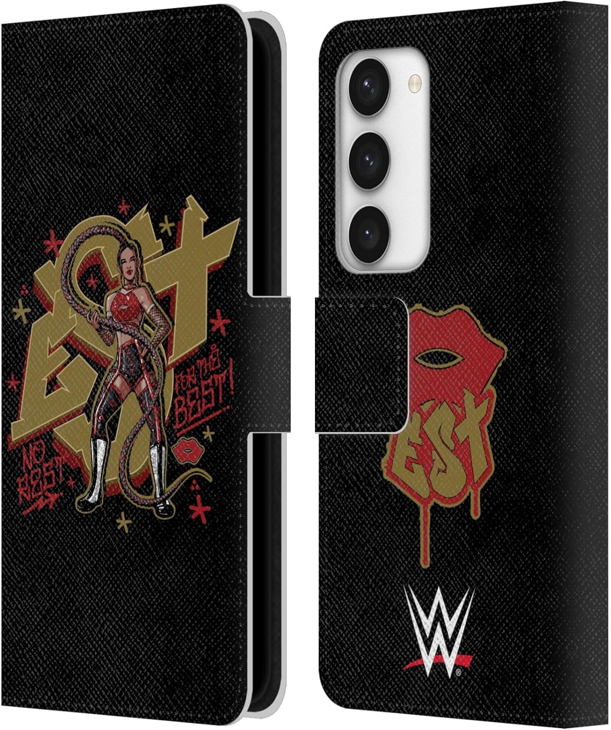Head Case Designs Officially Licensed WWE Girl Uh. Uh. Bianca Belair Leather Wallet Case Compatible with Samsung Galaxy S23 5G