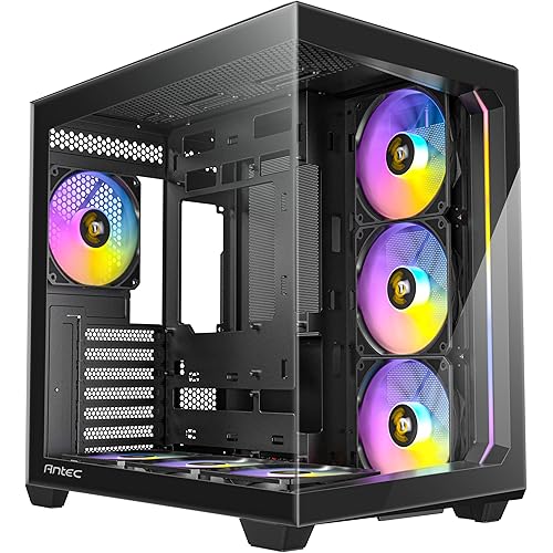 Antec C5 ARGB, 7 x 120mm ARGB PWM Fans Included, Up to 10 Fans Simultaneously, Type-C 3.2 Gen 2 Port, Seamless Tempered Glass Front & Side Panels, 360mm Radiator Support, Mid-Tower ATX PC Case