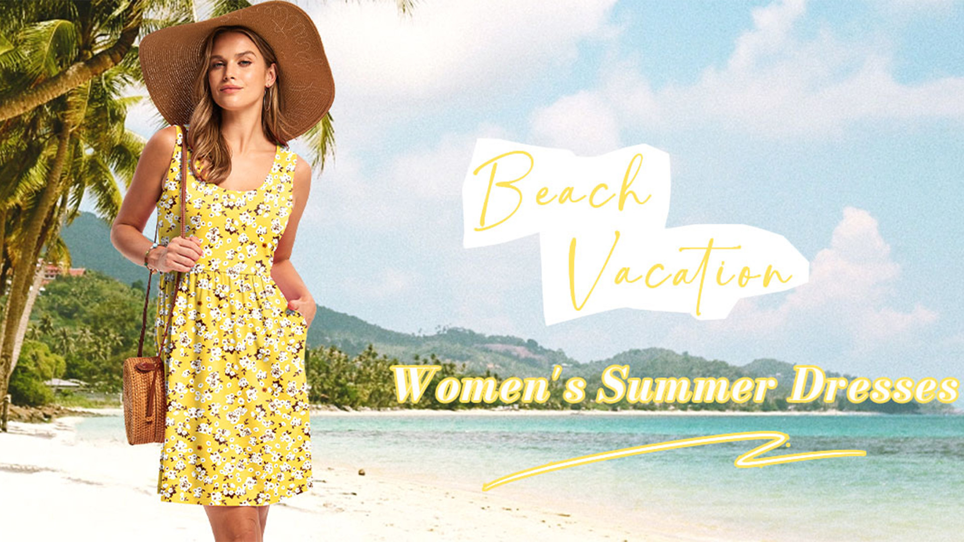 WIHOLL Summer Dresses for Women 2025 A Line Sleeveless Spring Dresses for  Women Casual Cute Beach Vacation Fashion Floral Dress Boho Sundresses with  Pockets Womens Sun Dress Break Essentials Blue S at