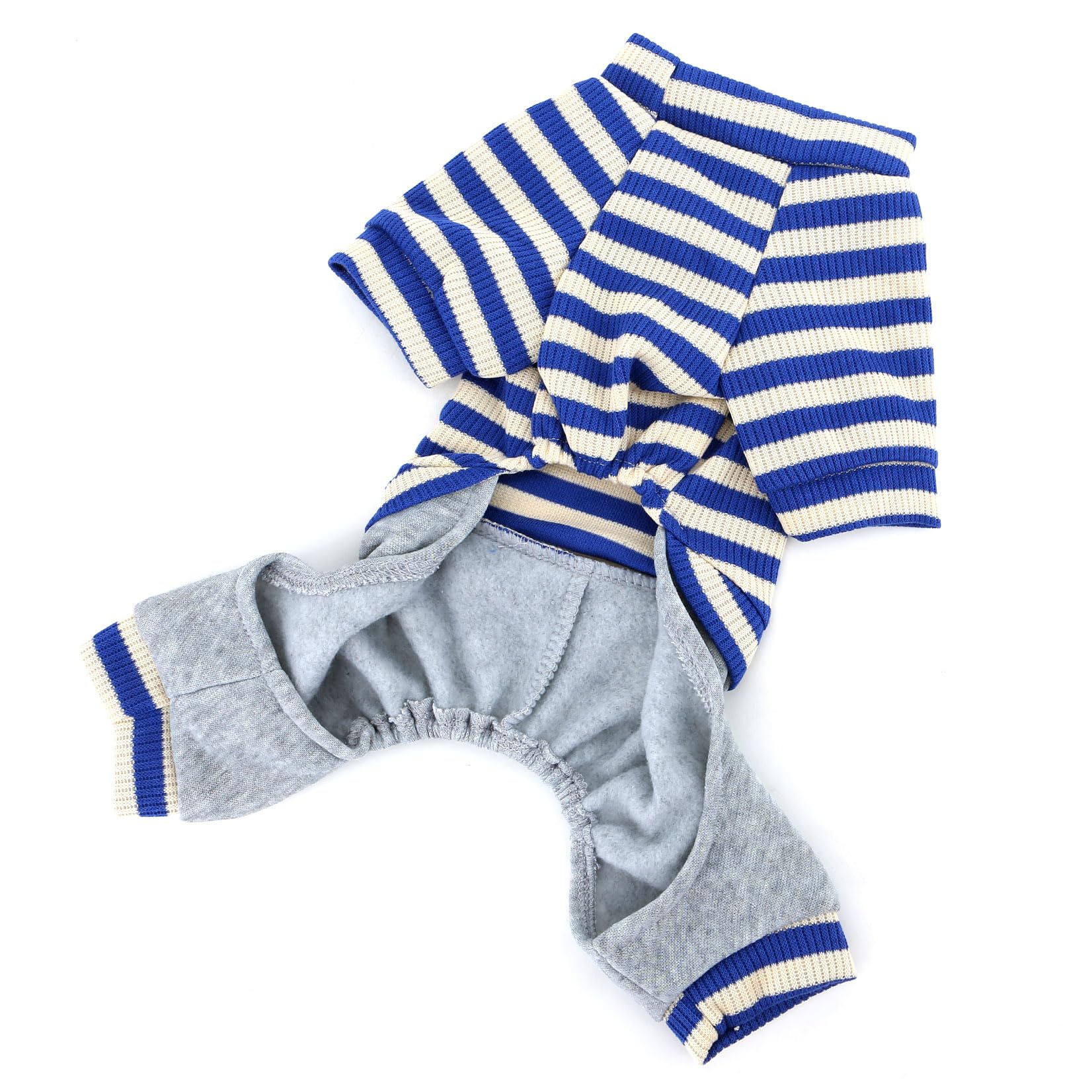 XHYRHTS Combinaison tricotée rayée pour Chien de Petite Taille, Tenue Chaude et Extensible pour Chiot avec Anneau en D et Lettre, Pull Doux à Quatre Pattes, Pyjama Confortable d'automne pour