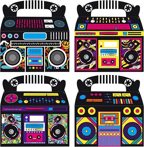 umoni 24 cajas de cinta de casete para fiestas, decoraciones de los años 80 y 90, cajas de recuerdos de fiesta para retro de los años 80 y 1990