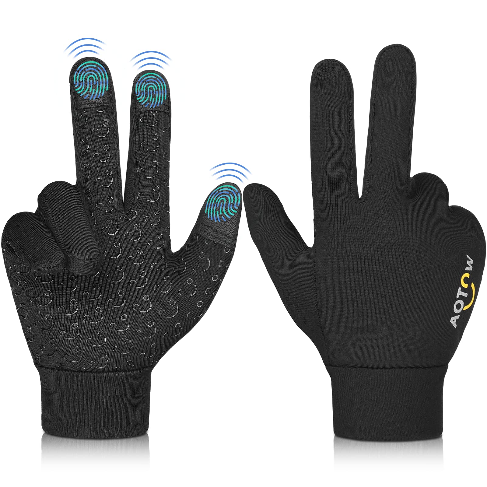 Guantes de ciclismo para niños, guantes de invierno para pantalla táctil, guantes de correr para niños, guantes antideslizantes y cálidos, guantes de invierno Softshell, guantes de ciclismo a prueba