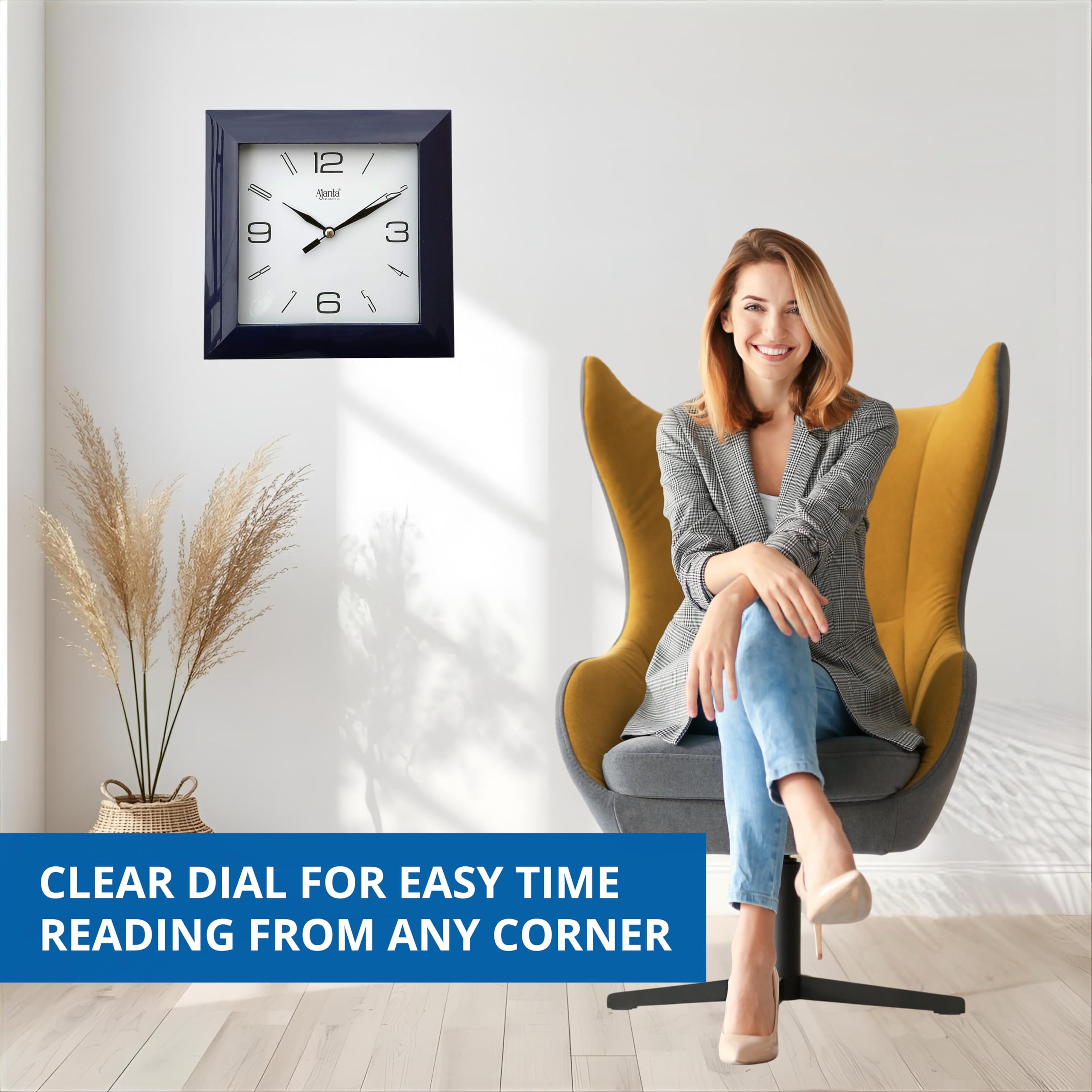 Ajanta Plastic Abstract Wall Clock (172 Mm X 172 Mm X 35 Mm 1847 - Black) - Analog 2
