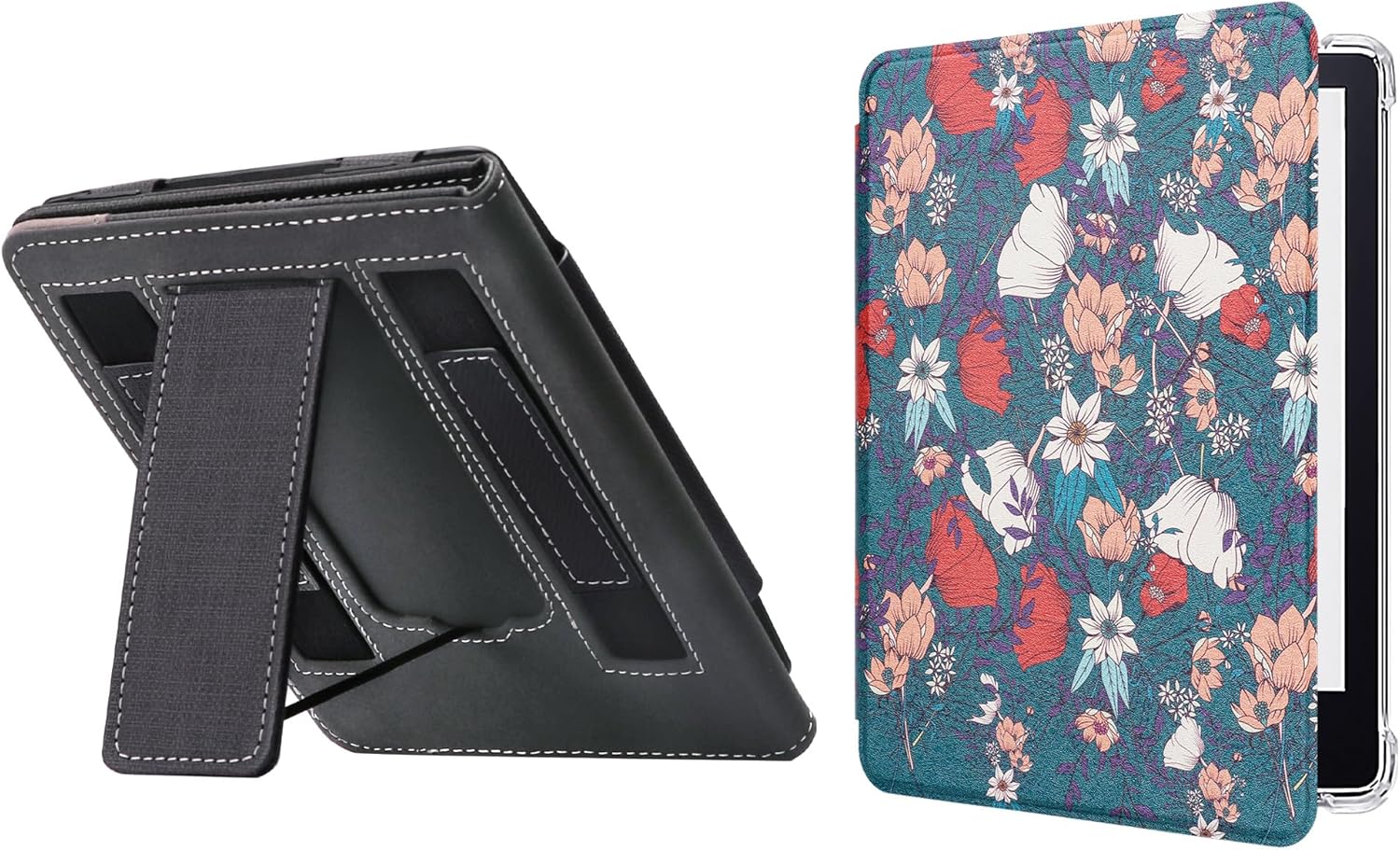 WALNEW Stand Case and Clear Case for 6.8" Kindle Paperwhite 11th Generation 2021 and Signature Edition