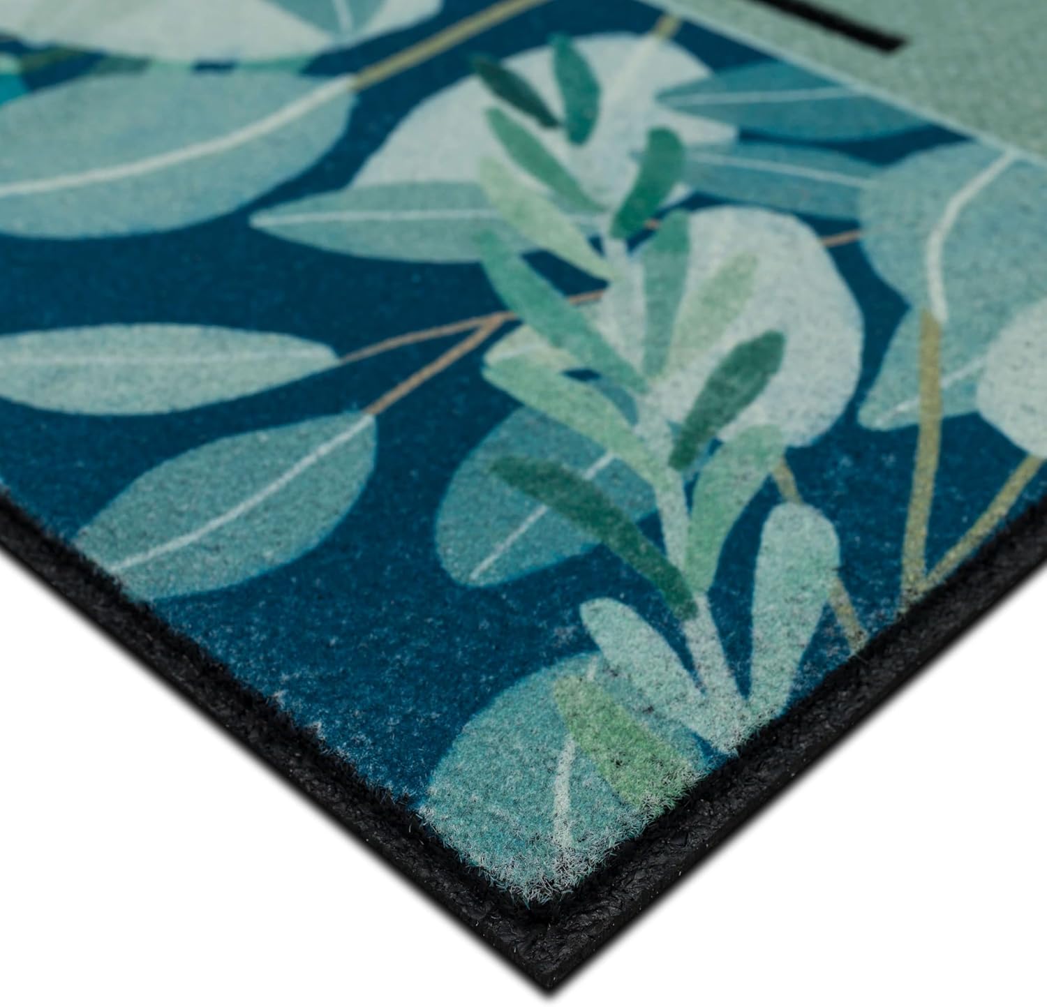 Mohawk Home Entryway Door Mat 1' 6" X 2' 6" All Weather Outdoor Non Slip Recycled Rubber Doormat, Peaceful Eucalyptus Sage Green