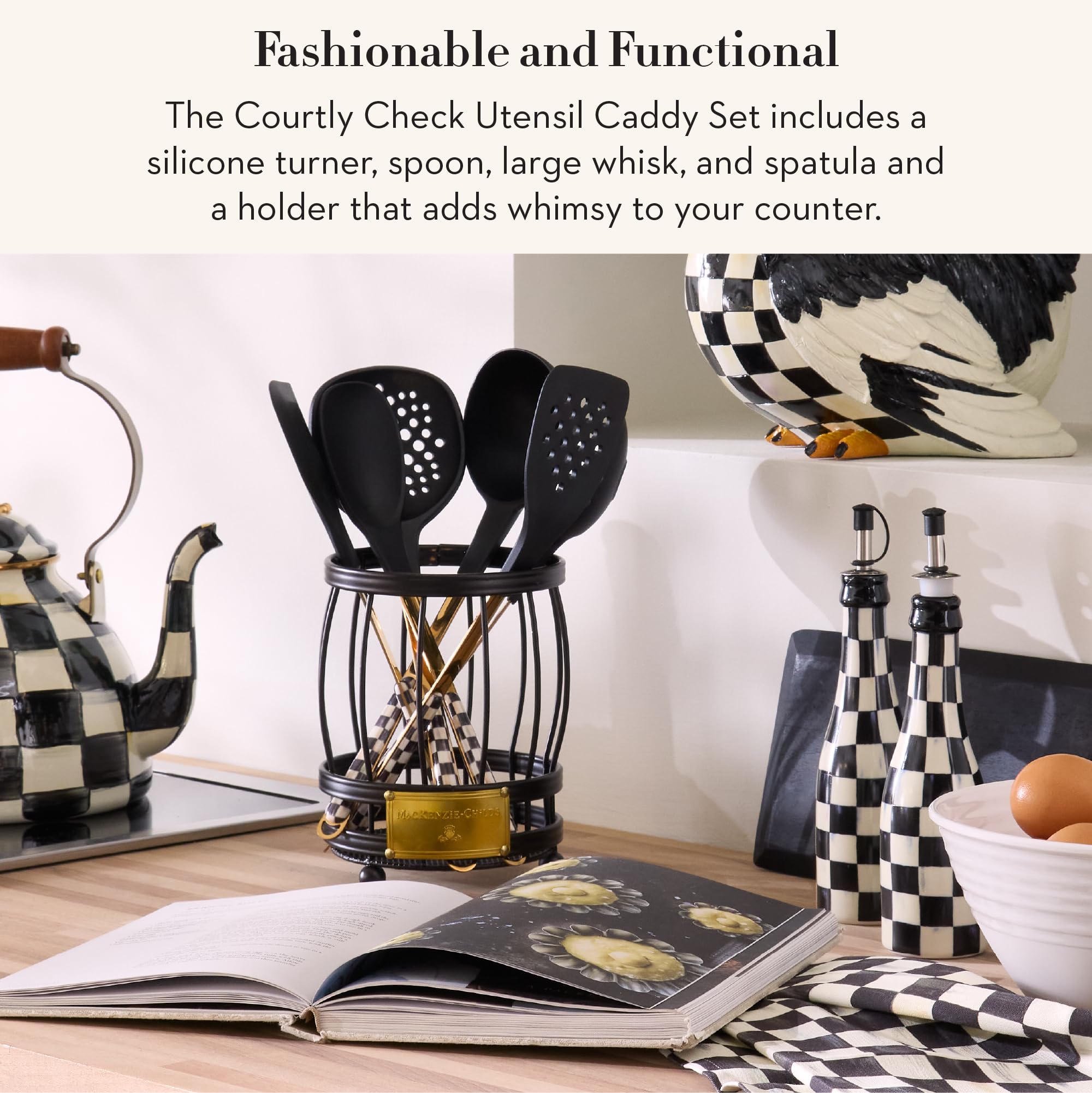 Amazon.com: MACKENZIE-CHILDS Utensil Caddy Set with Kitchen