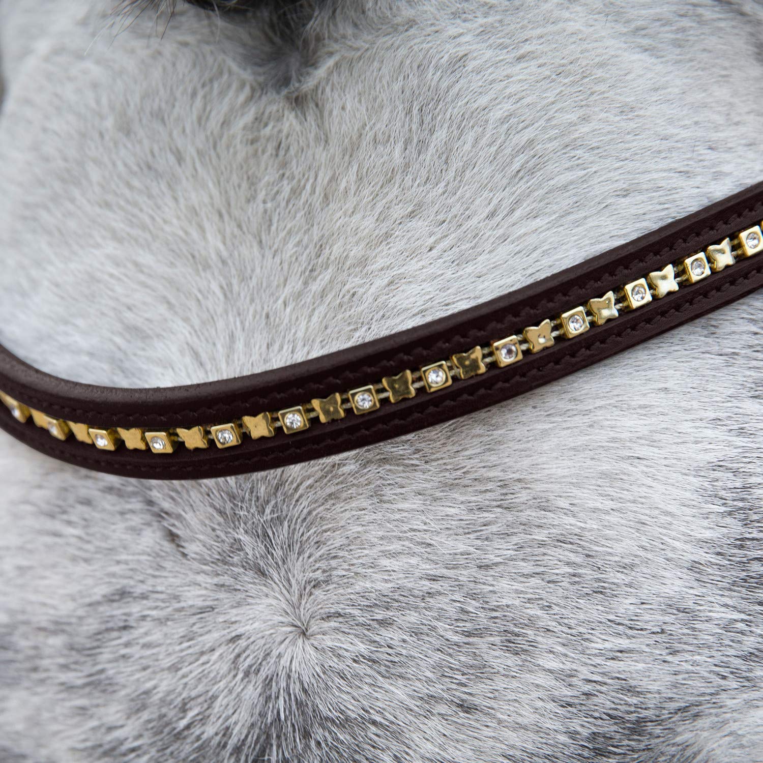 HORZE Pferde Trense Weston, Trensenzaum mit Zügel für Warmblut, Vollblut und Pony, Braun, C