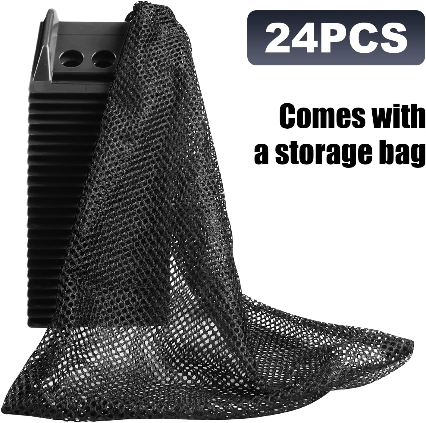 24 Pack 4" Flatbed Edge Protectors with Carrying Case, 4" Winch Ratchet Straps Plastic Corner Protectors for Flatbed Cargo Load (Black)